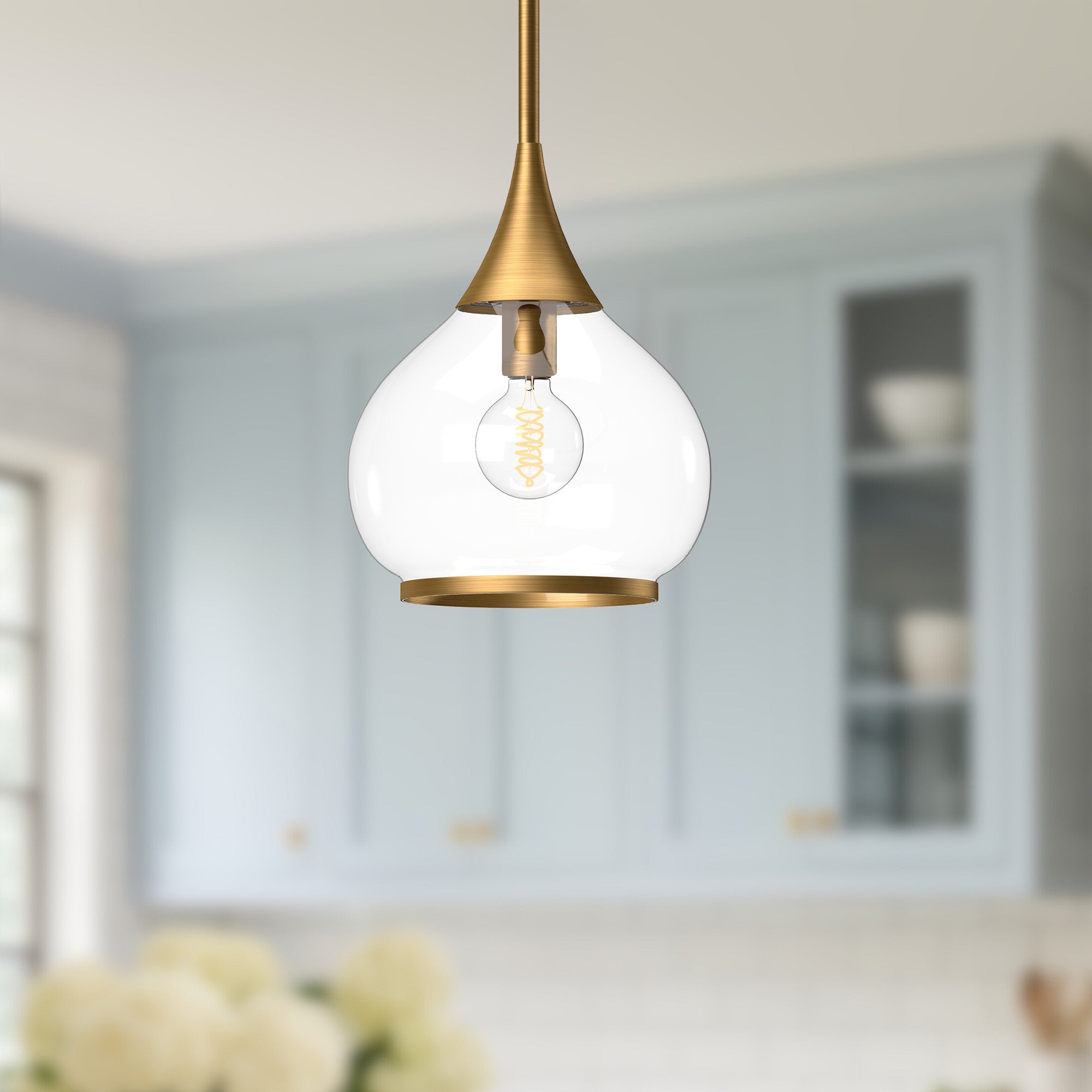 Hazel 10-in Steel Pendant