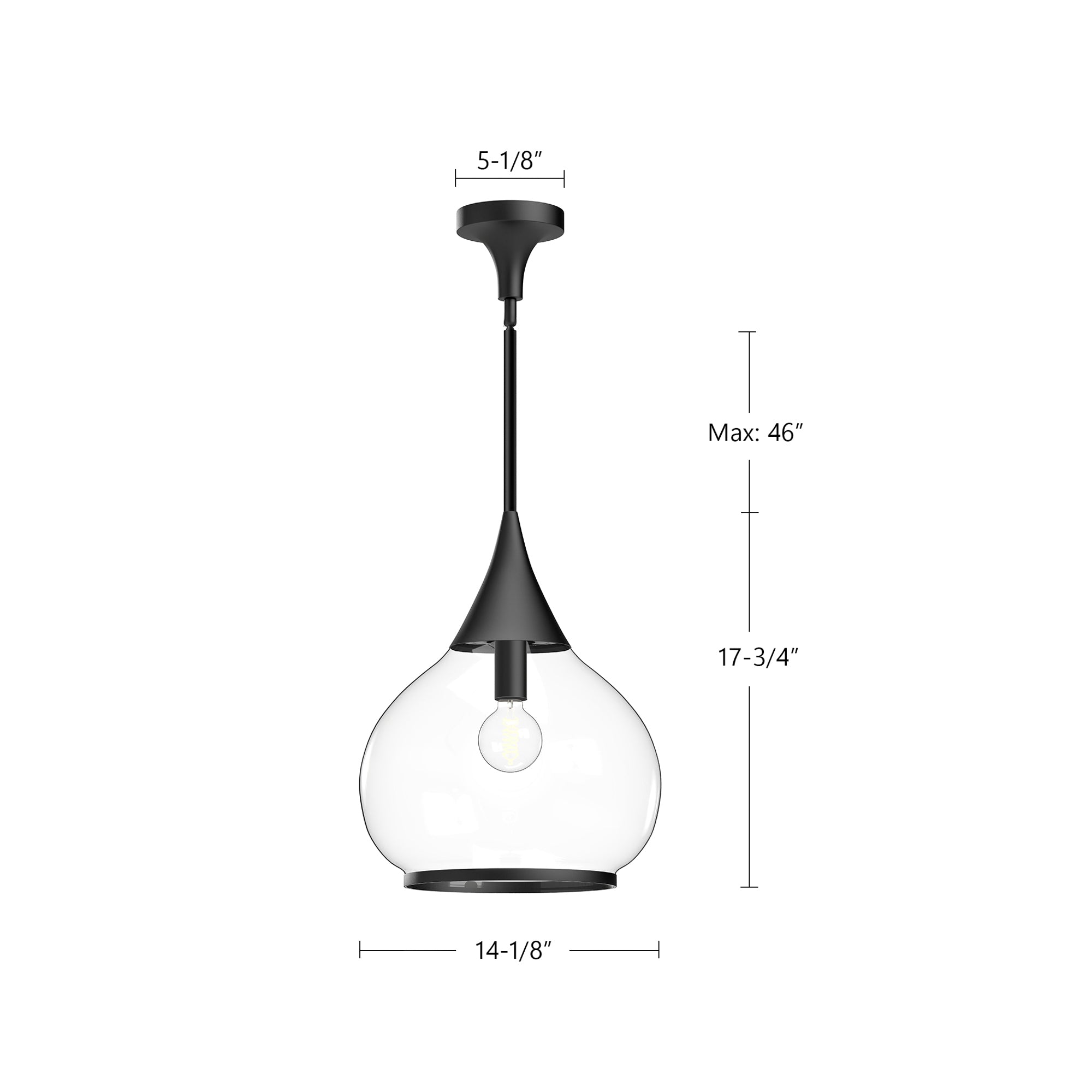 Hazel 14-in Steel Pendant