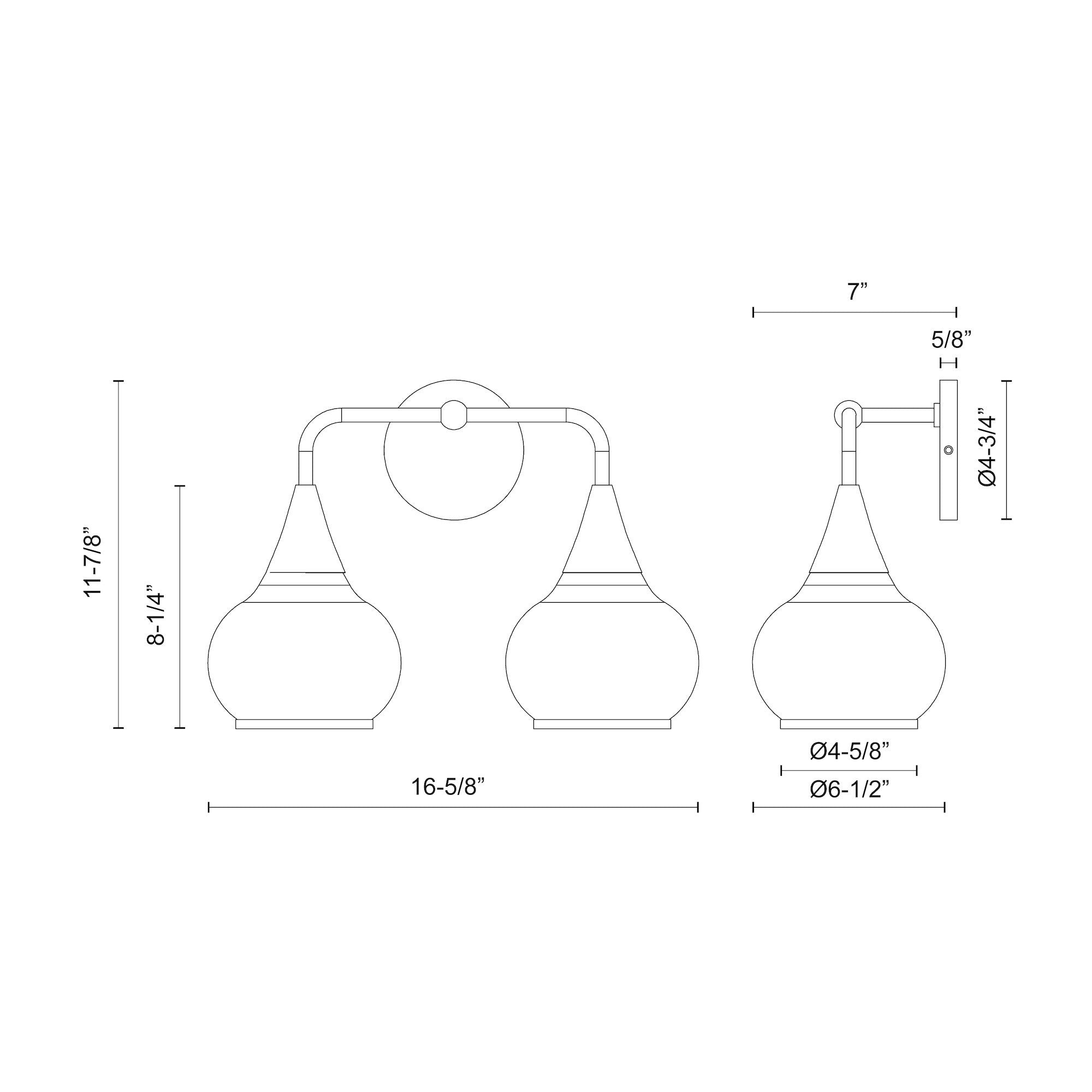 Hazel 17-in Steel Vanity Light