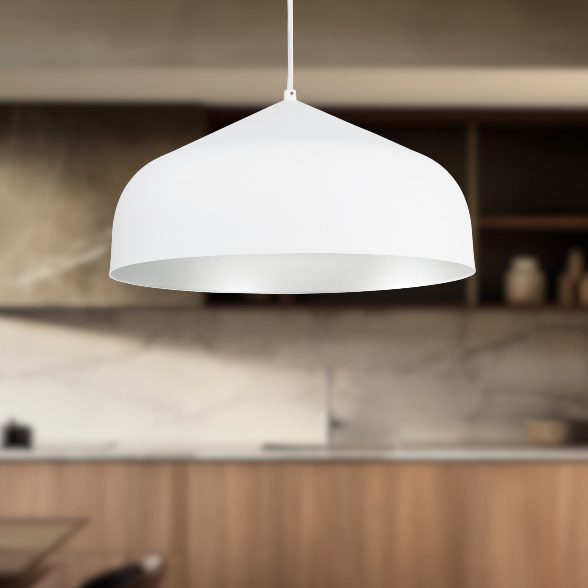 Helena 17-in Spun Aluminum Shade LED Pendant
