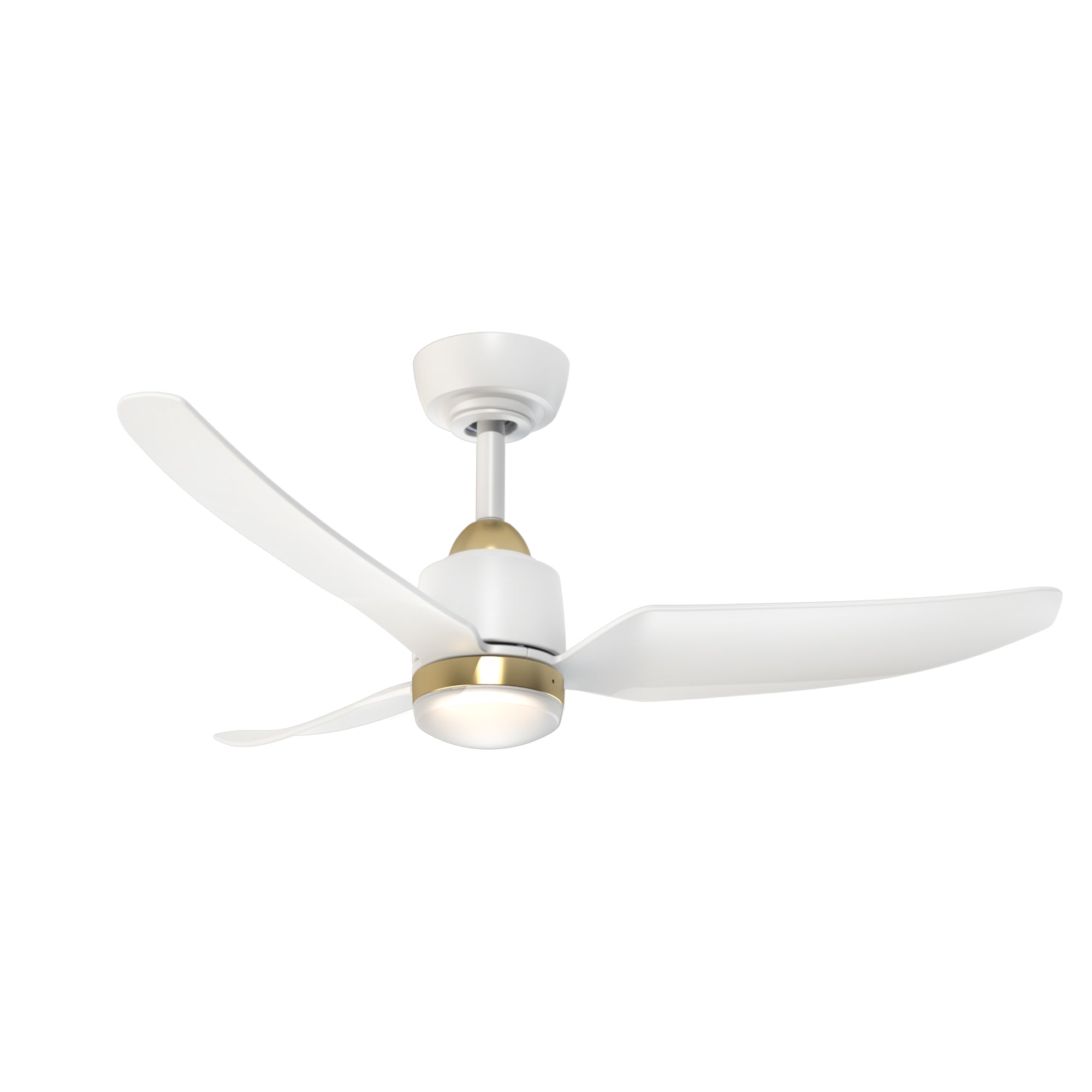 Hugo 42-in (CCT) Brushed Gold and Matte White Reversible DC LED Ceiling Fan
