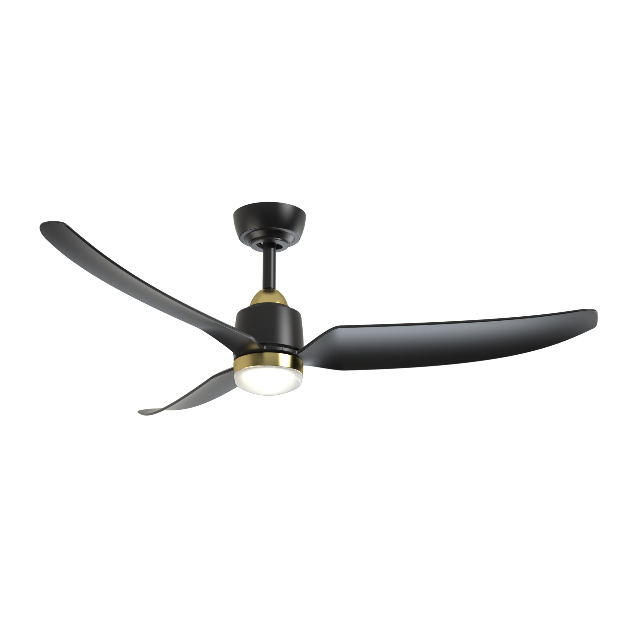 Hugo 52-in Brushed Gold and Matte Black Reversible DC LED Ceiling Fan