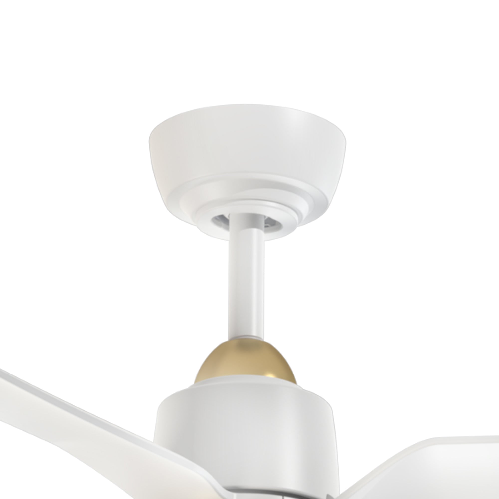 Hugo 52-in Brushed Gold and Matte White Reversible DC LED Ceiling Fan