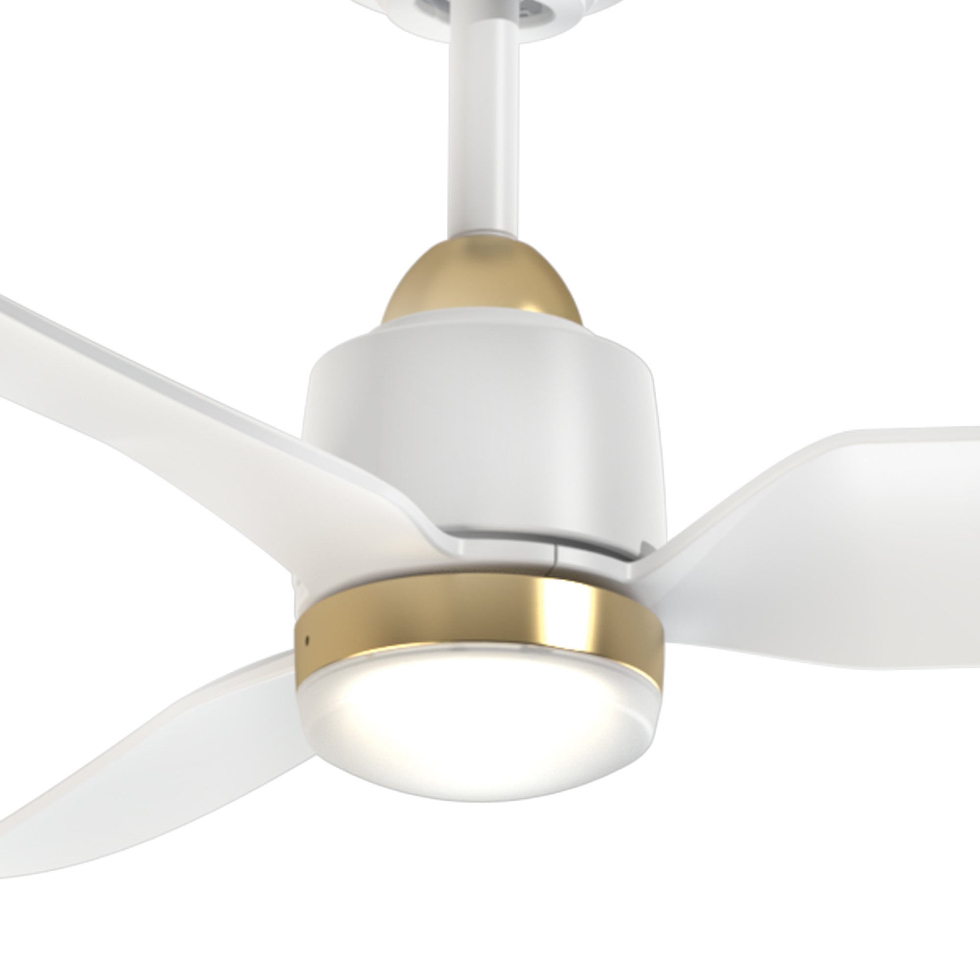 Hugo 52-in Brushed Gold and Matte White Reversible DC LED Ceiling Fan