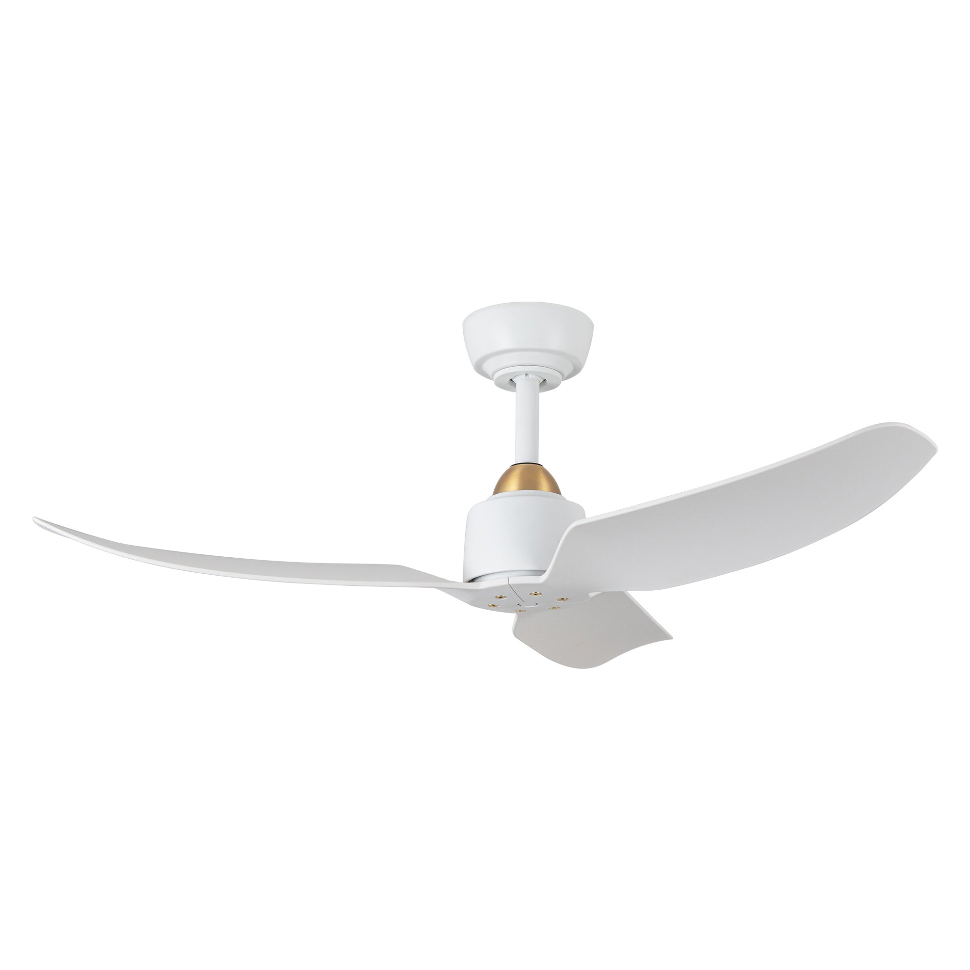 Hugo 42-in Brushed Gold and Matte White Reversible DC Ceiling Fan