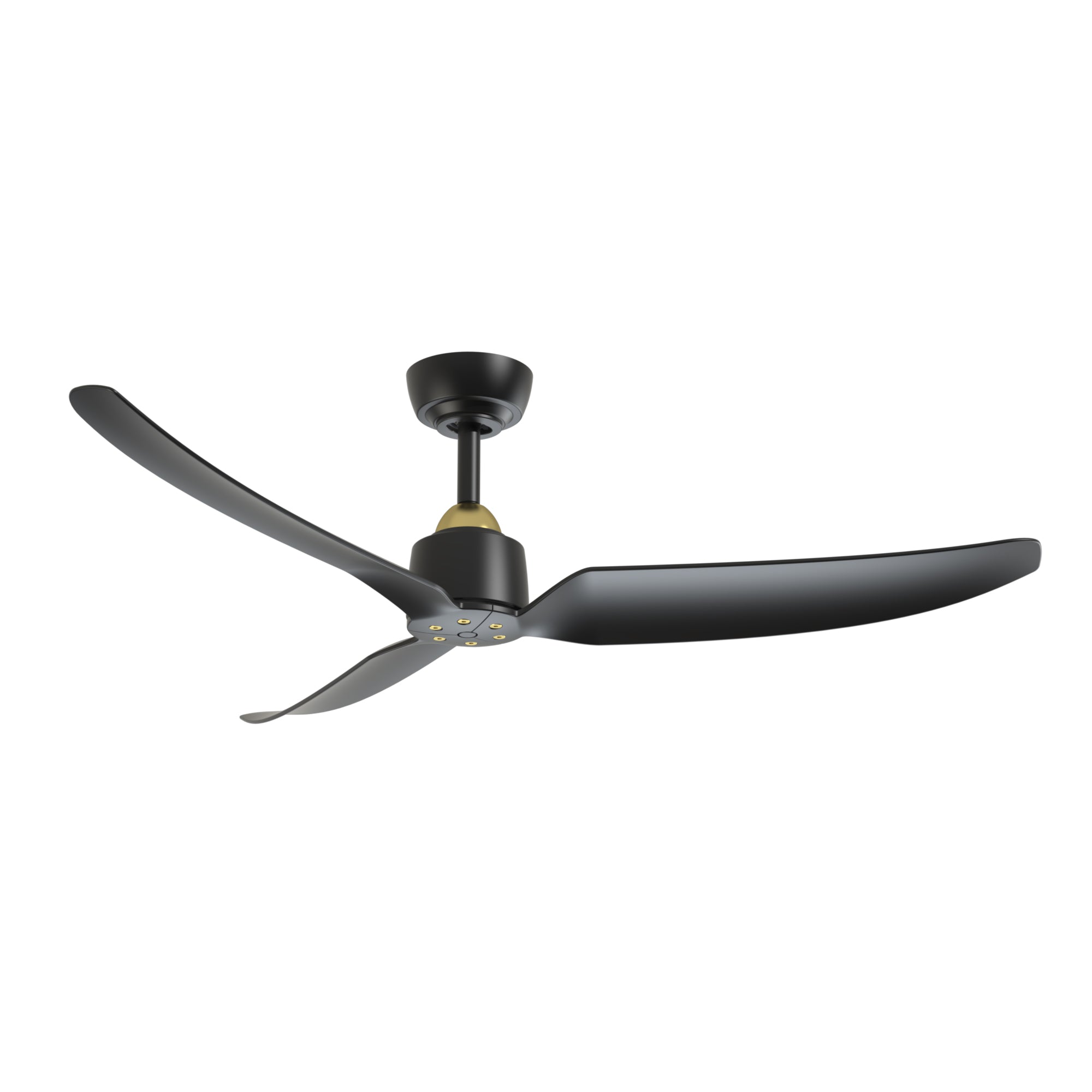 Hugo 52-in Brushed Gold and Matte Black Reversible DC Ceiling Fan