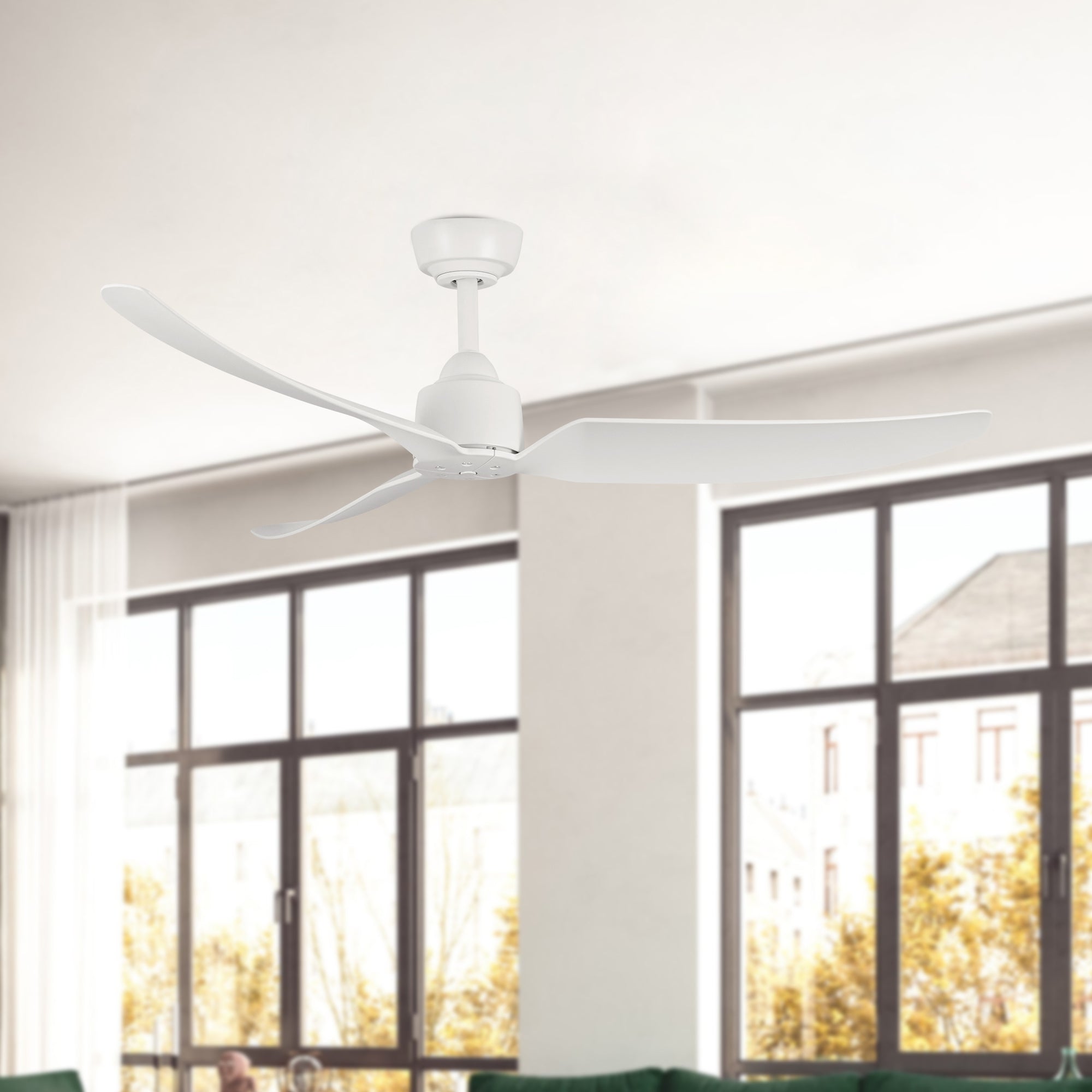 Hugo 52-in Matte White Reversible DC Ceiling Fan