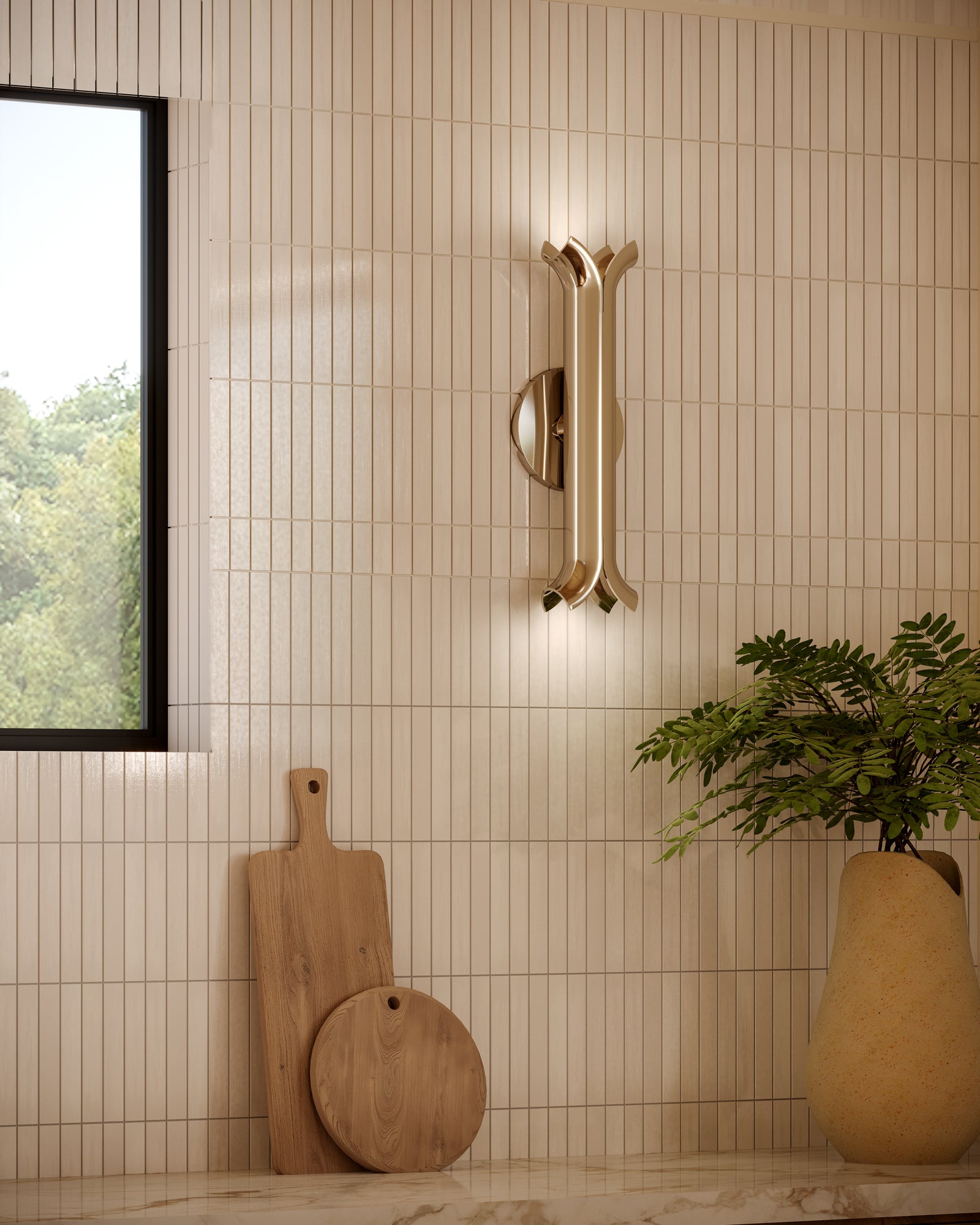 Husk 14-in Stainless Steel Wall Sconce