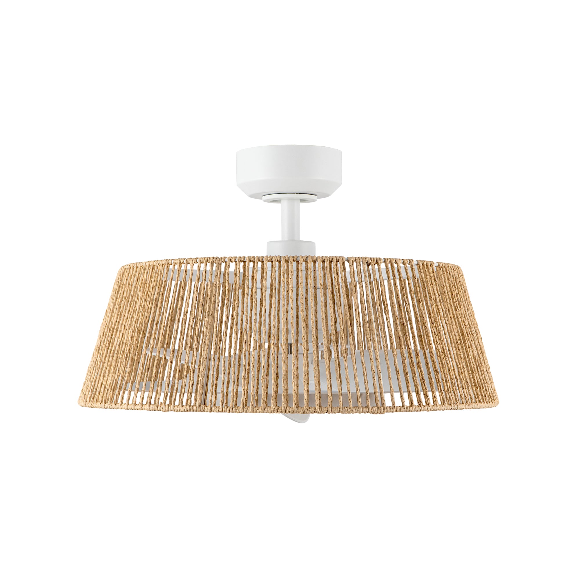 Isla 24-in White and Braided Rope Reversible DC LED Ceiling Fan