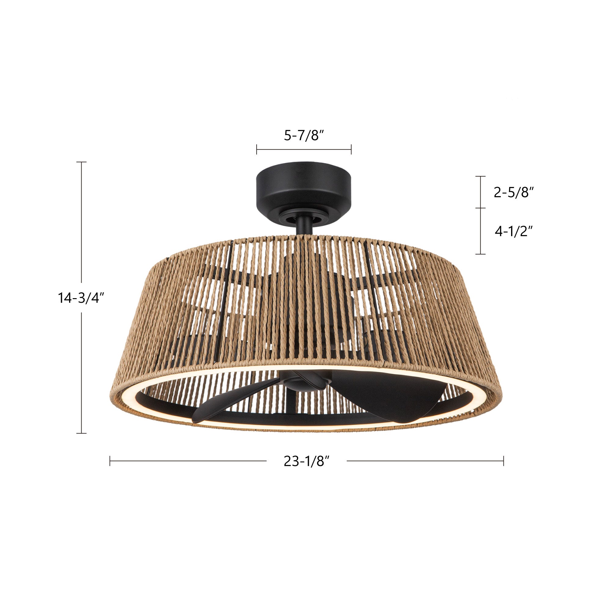 Isla 24-in White and Braided Rope Reversible DC LED Ceiling Fan