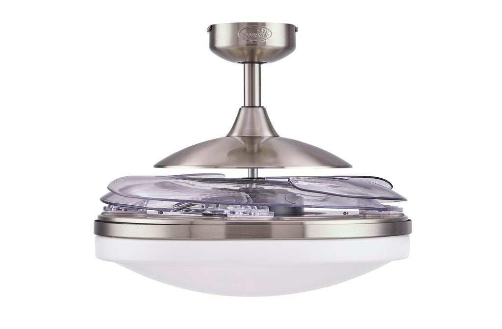 EVO2 48 Inch 3 Light Chrome Fan with Retractable Blades