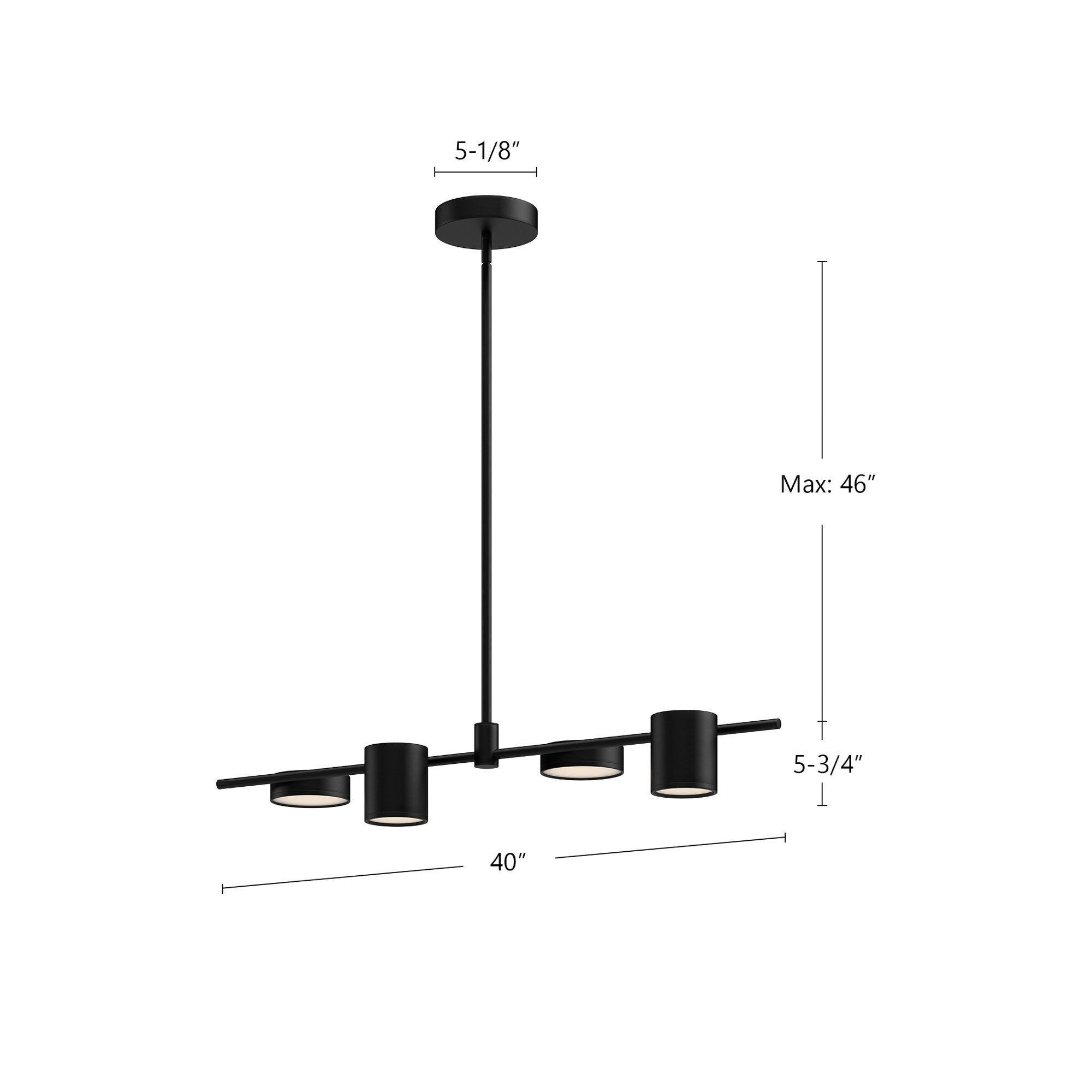 Jayden 40-in Steel Linear Pendant