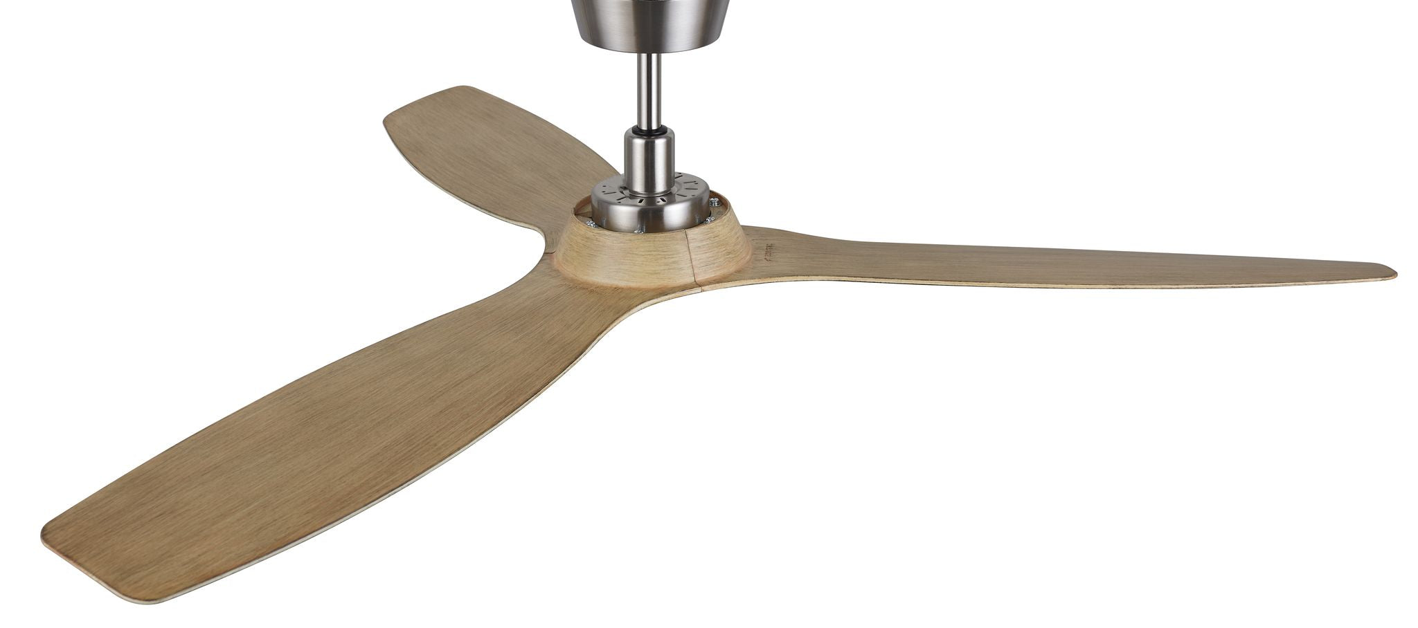 52 Inch Indoor Outdoor DC Brushed Nickel Fan with Teak Blades