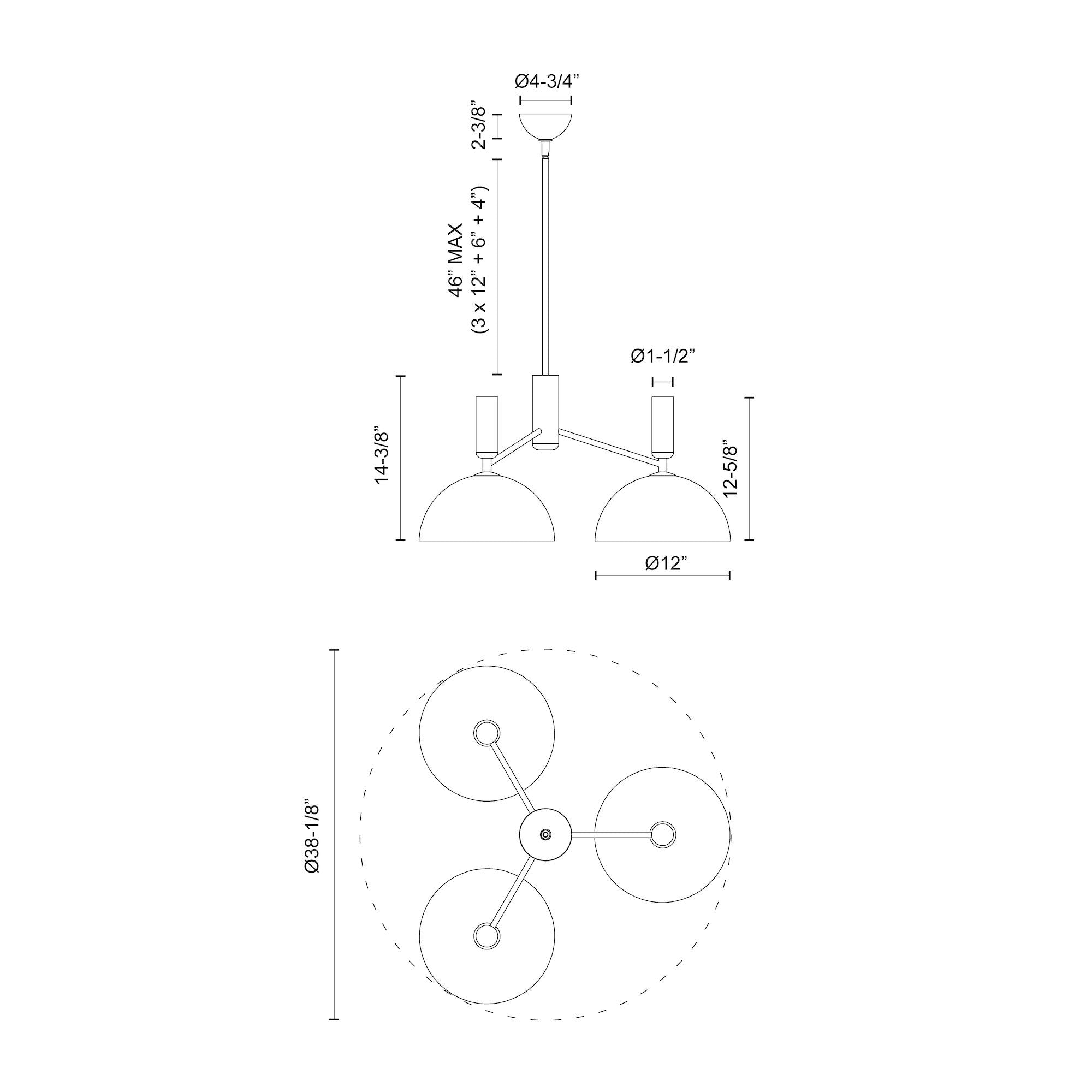 Jude 38-in Steel Chandelier