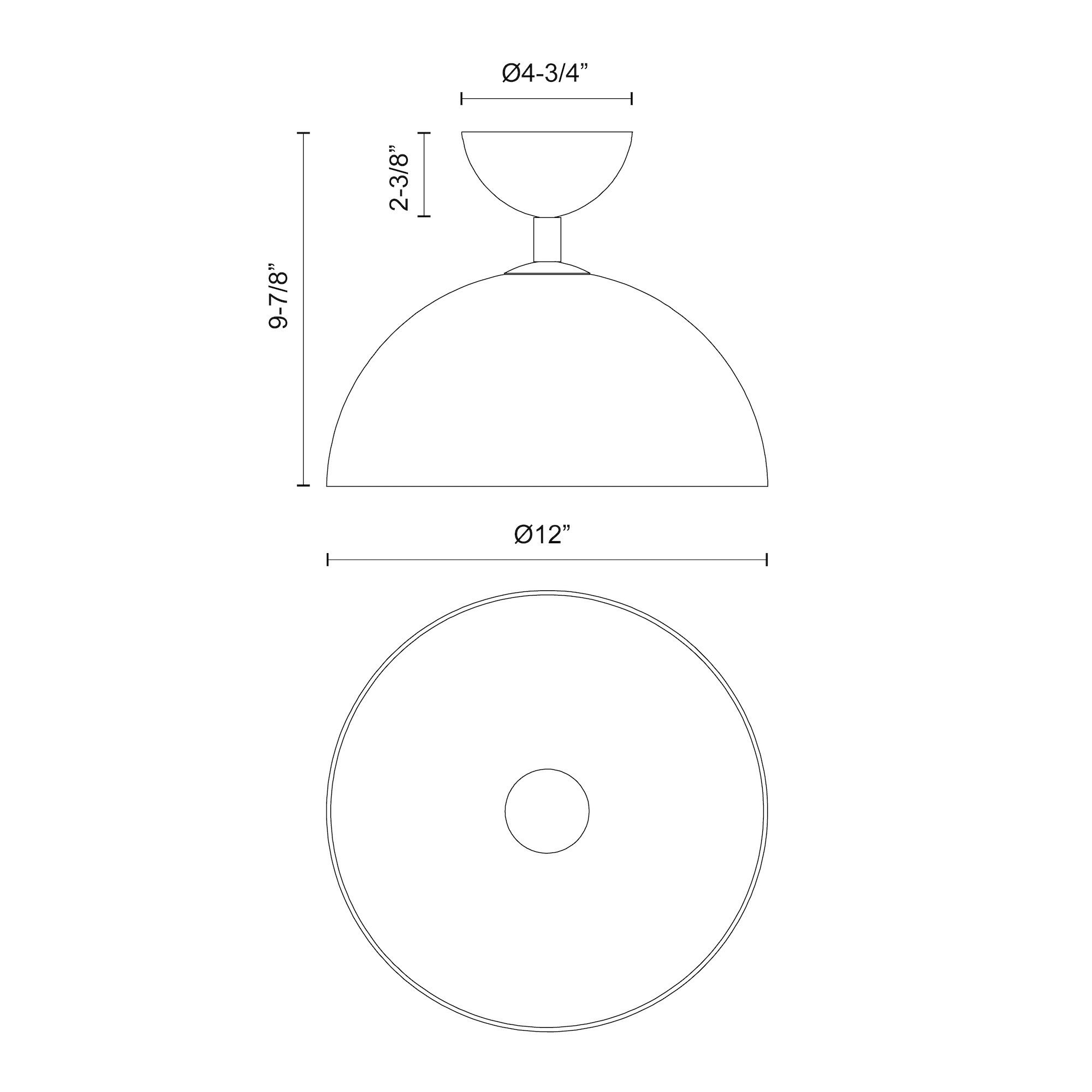 Jude 12-in Steel Semi-Flush Mount