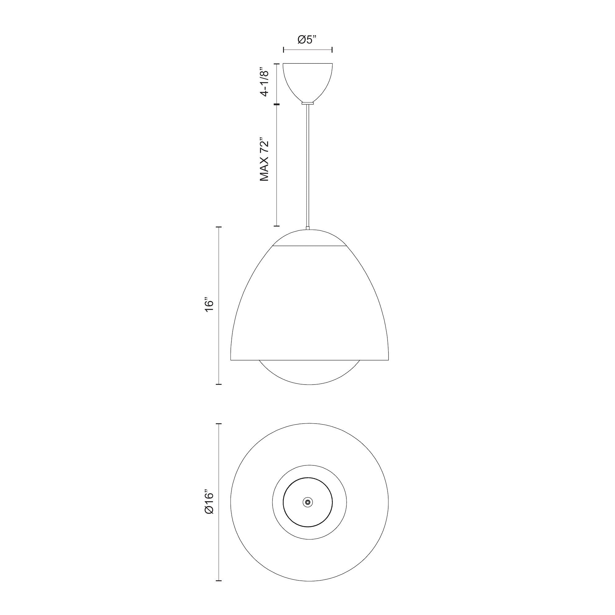 Kenji 16-in Steel Pendant