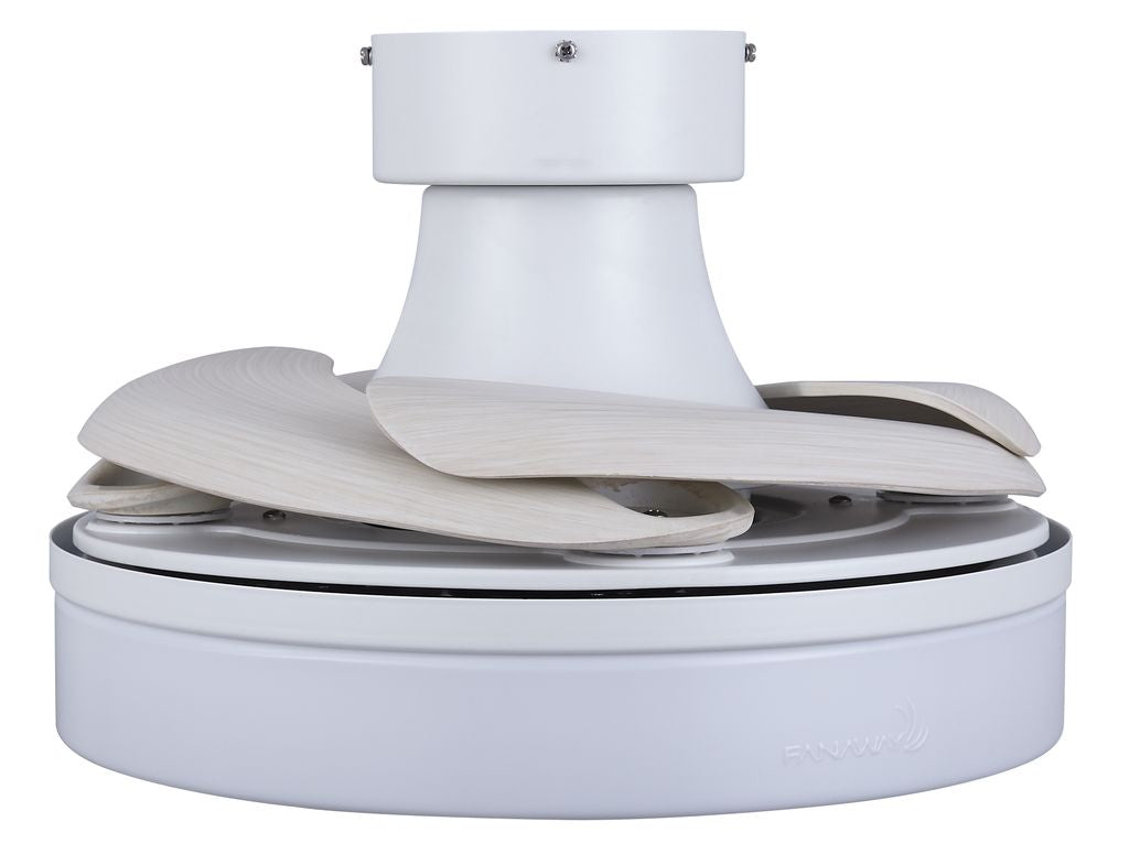 36 Inch Matte White Retractable Blade Ceiling Fan