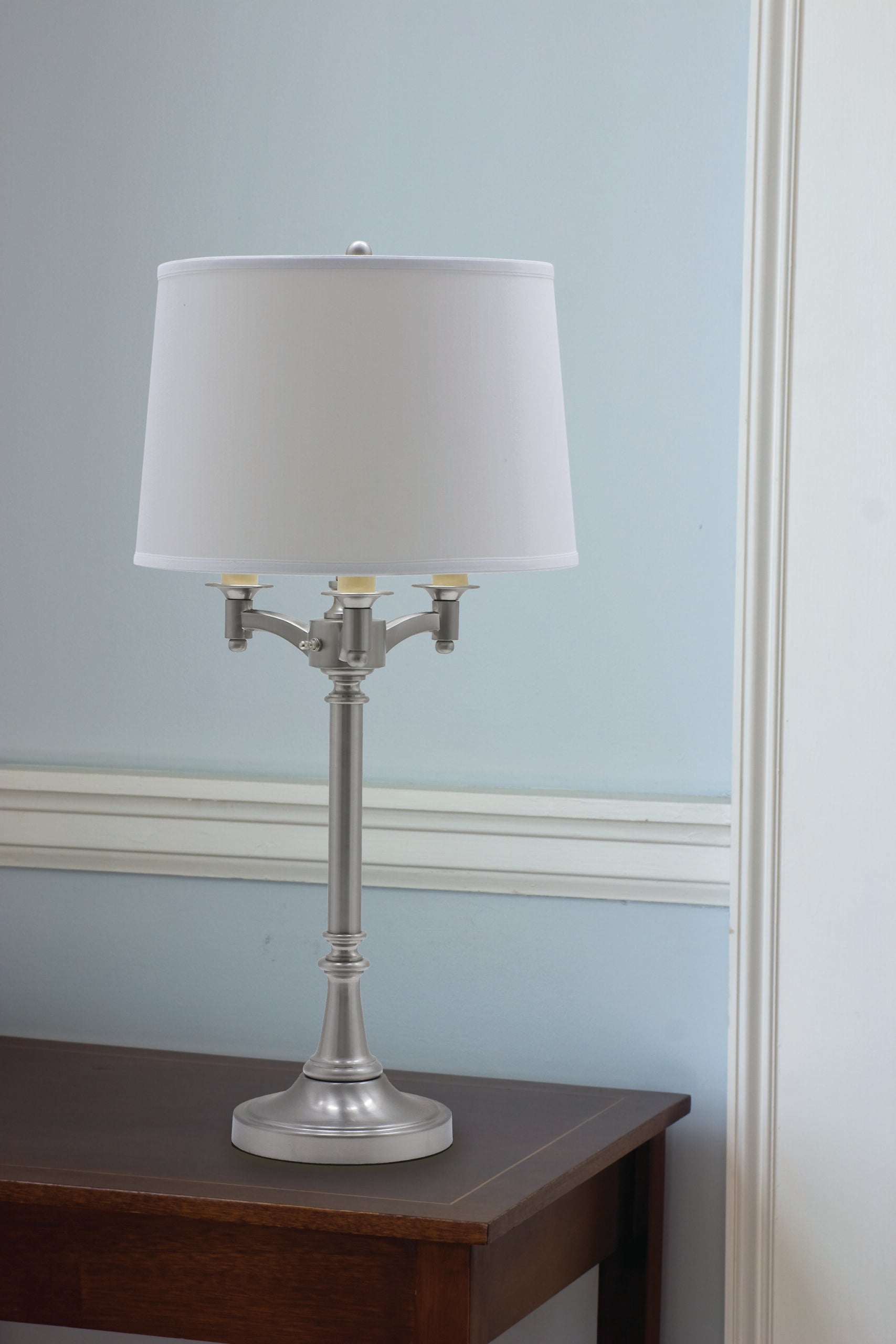 31.75-inch Lancaster Satin Nickel Table Lamp