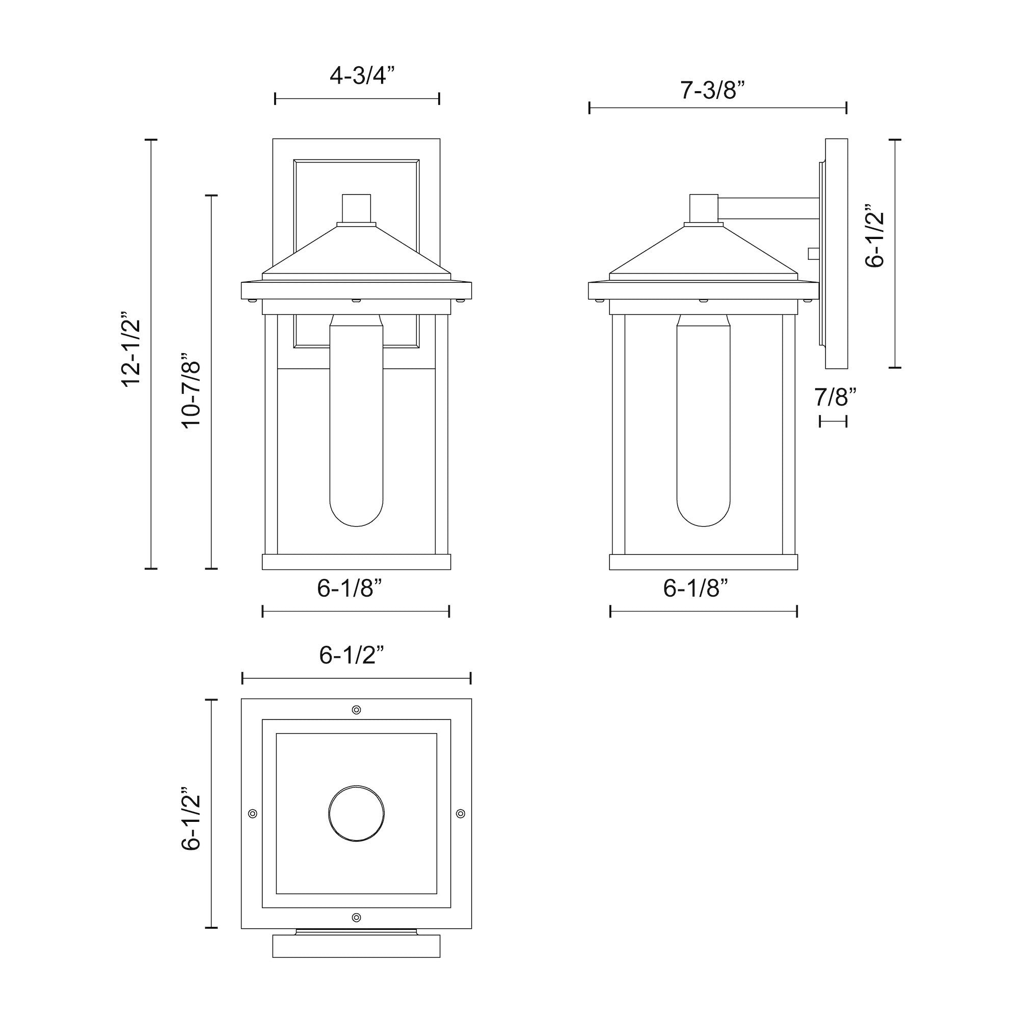 Larchmont 6-in Steel Outdoor Wall Sconce