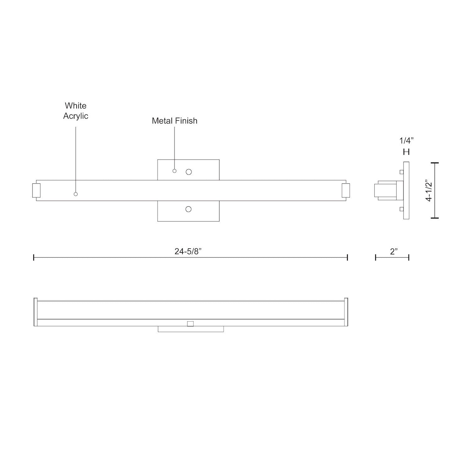 Latitude-Slim 25-in Aluminum Vanity Light