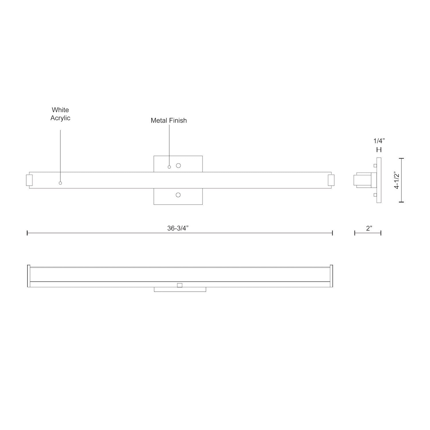 Latitude-Slim 37-in Aluminum Vanity Light