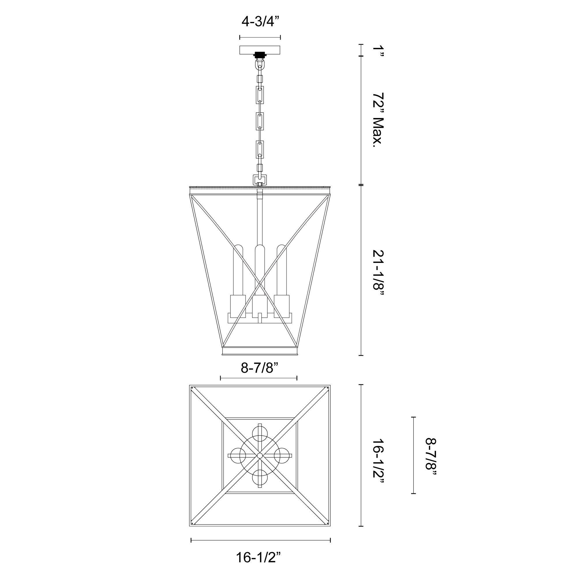 Lattice 16-in Steel Pendant