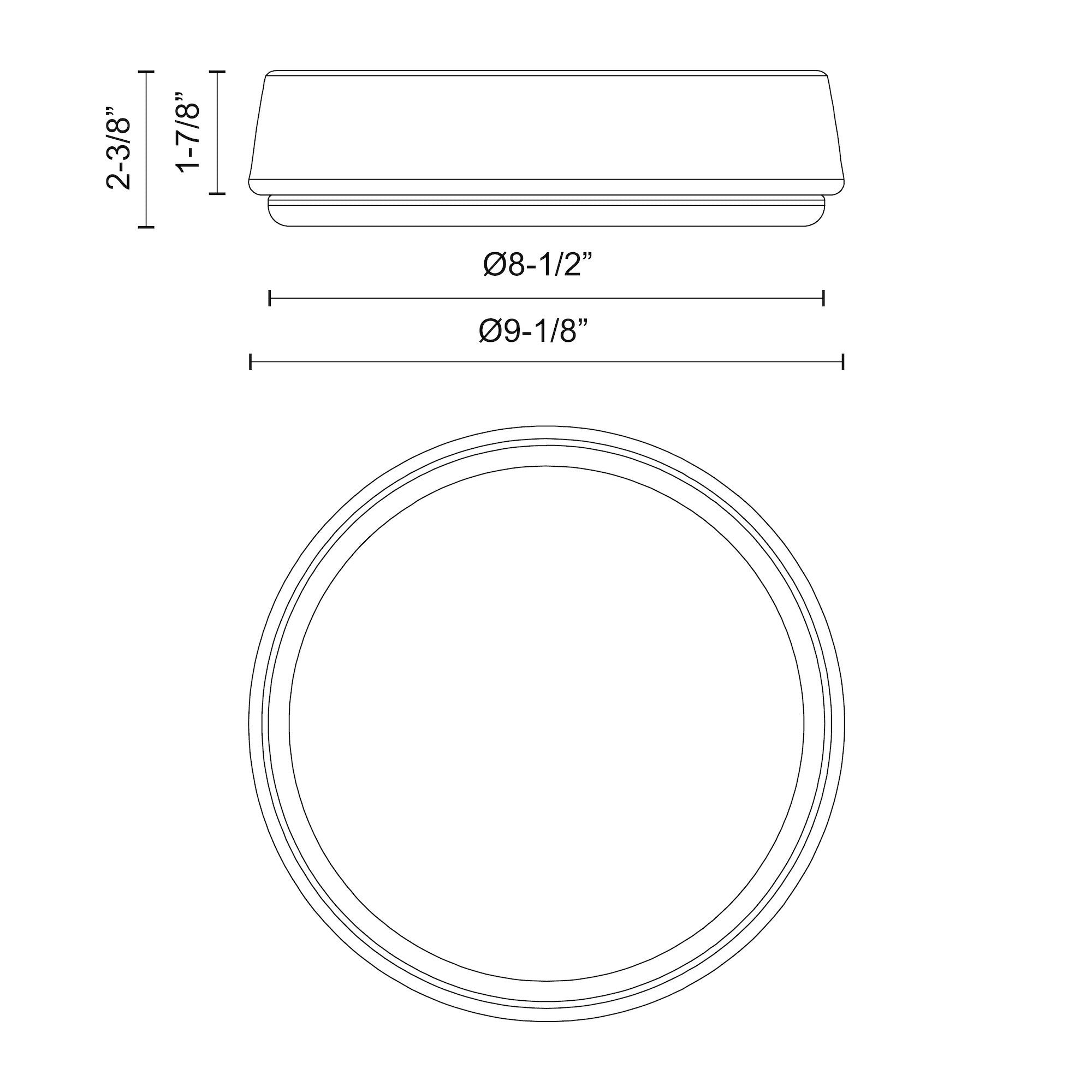 Laval 9-in Aluminum Flush Mount
