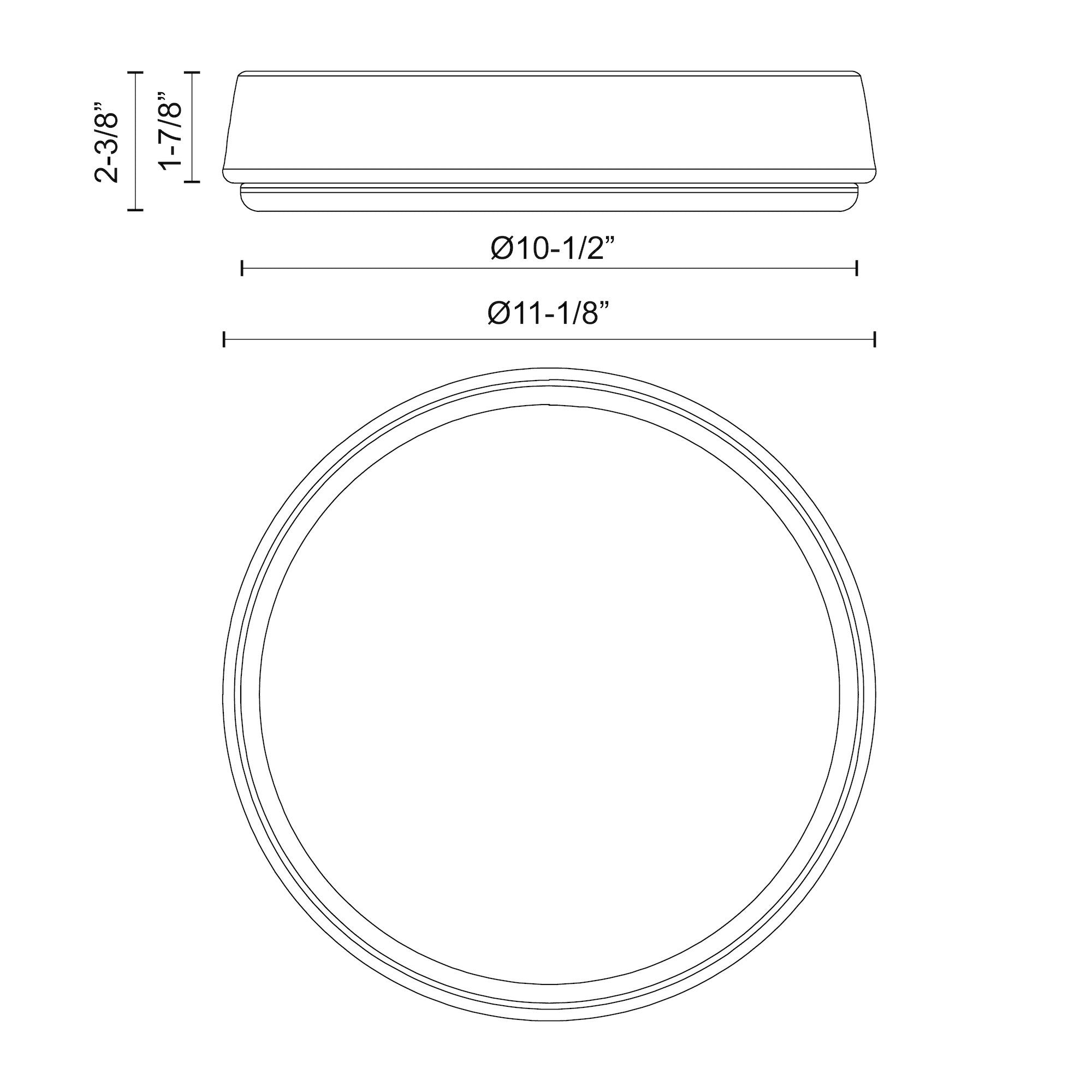 Laval 11-in Aluminum Flush Mount