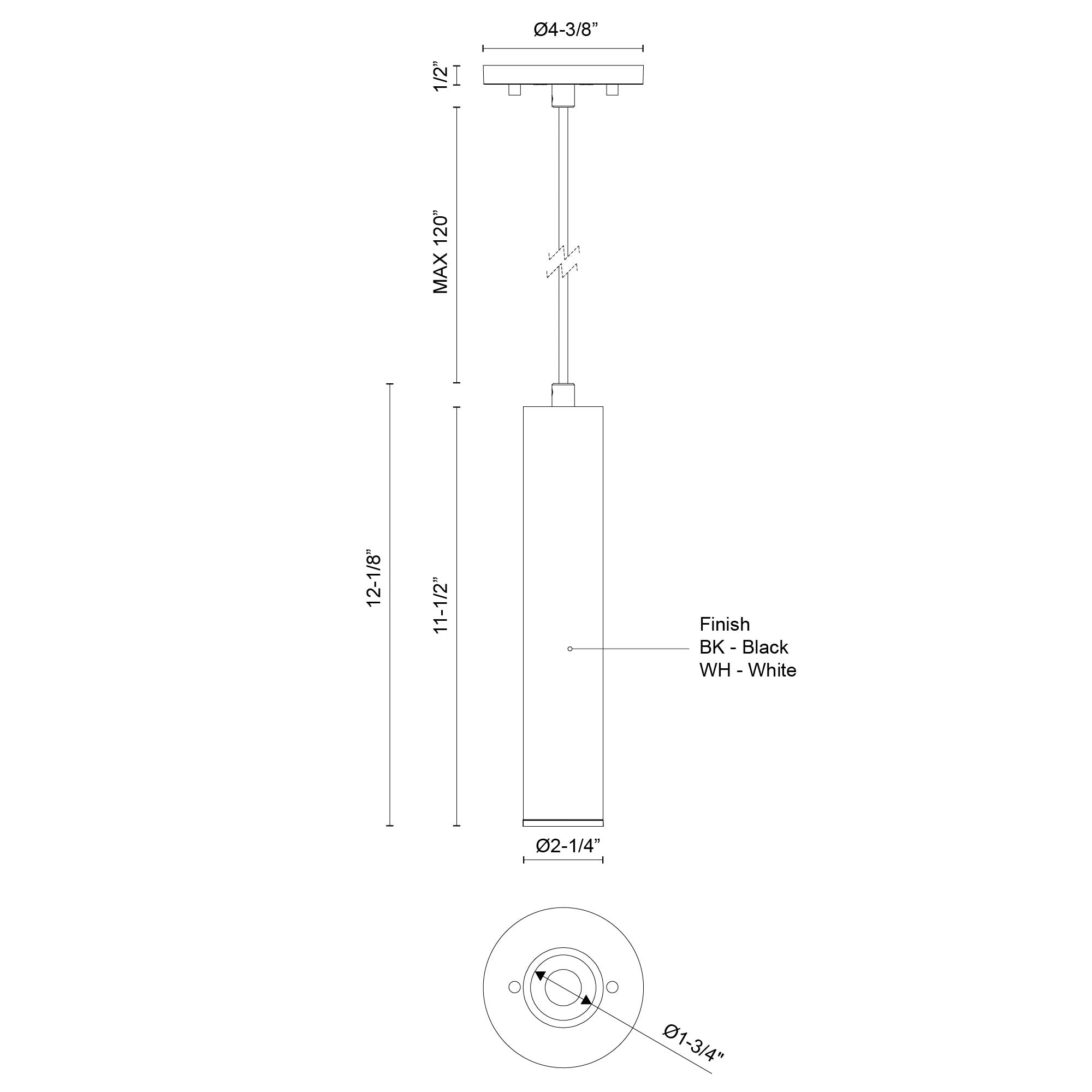 Lorna 12-in (2-in Dia.) Aluminum Pendant