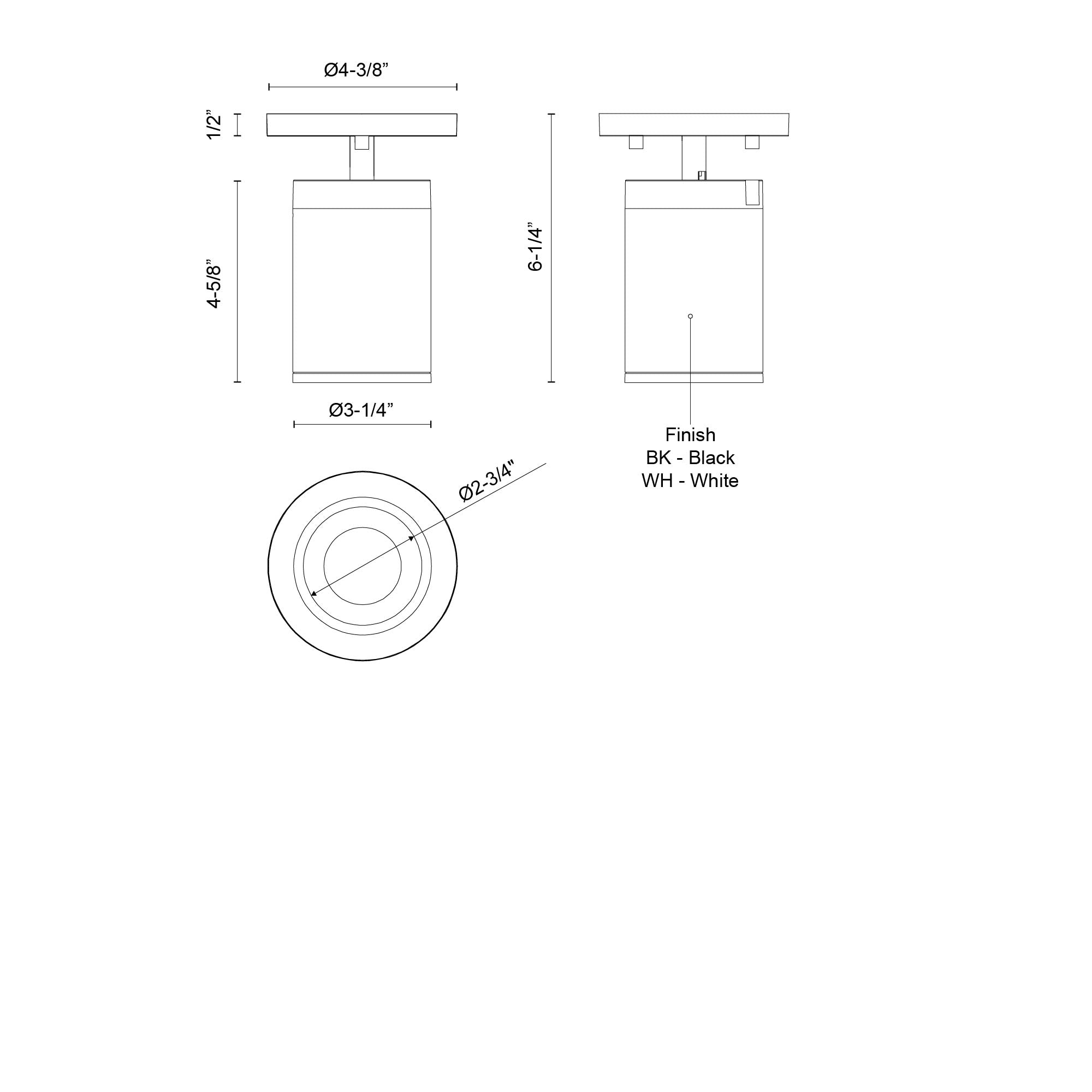 Lorna 6-in Aluminum Adjustable Ceiling Mount
