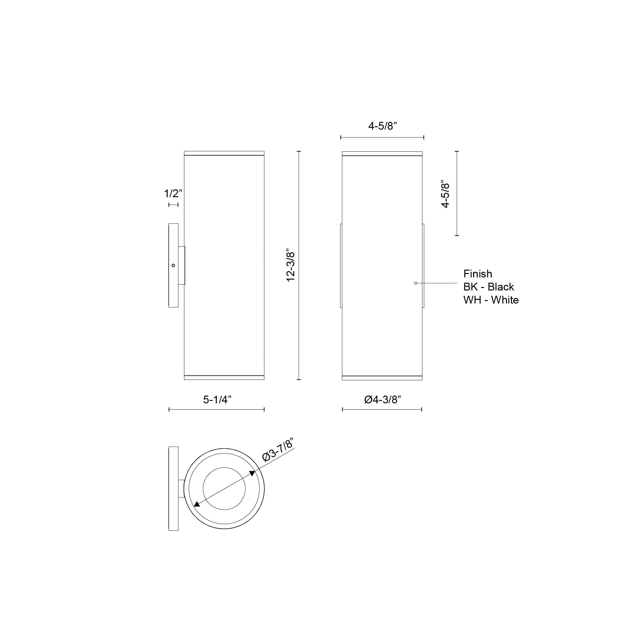 Lorna 12-in (4-in Dia.) Aluminum Up & Down Wall Sconce