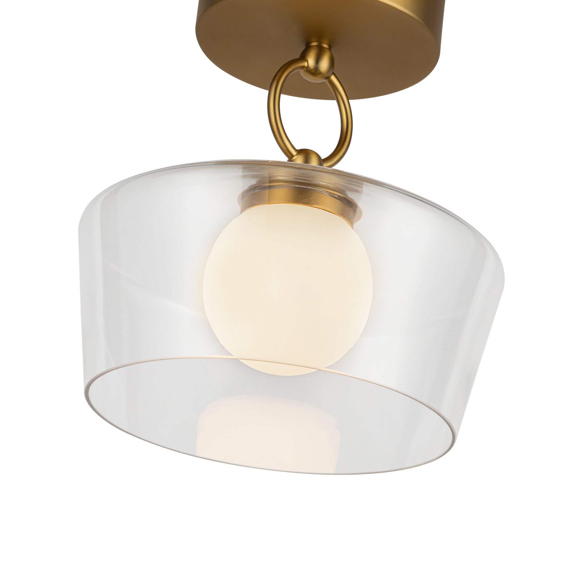 Leota 8-in Steel Semi-Flush Mount