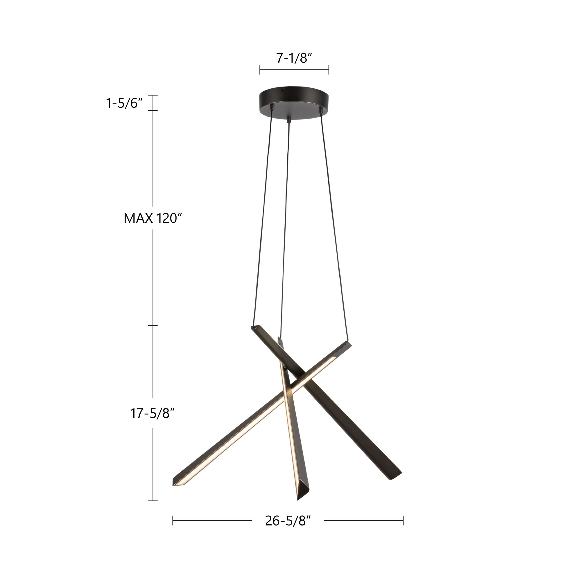 Lex 27-in Steel Chandelier