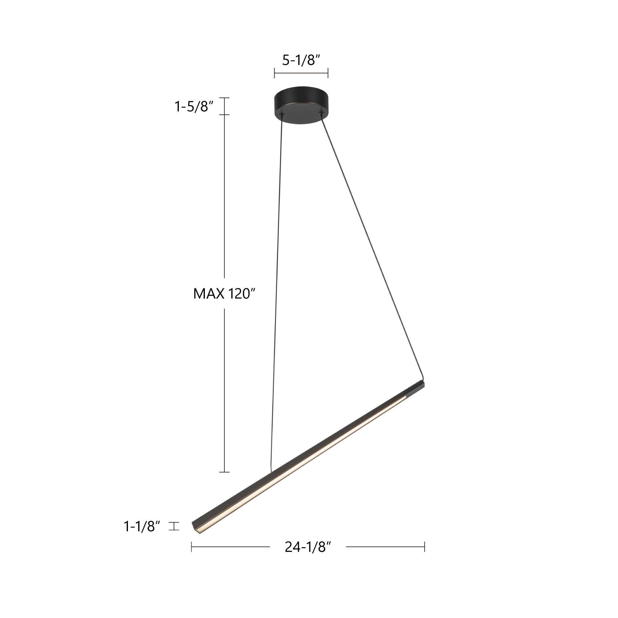 Lex 24-in Steel Linear Pendant