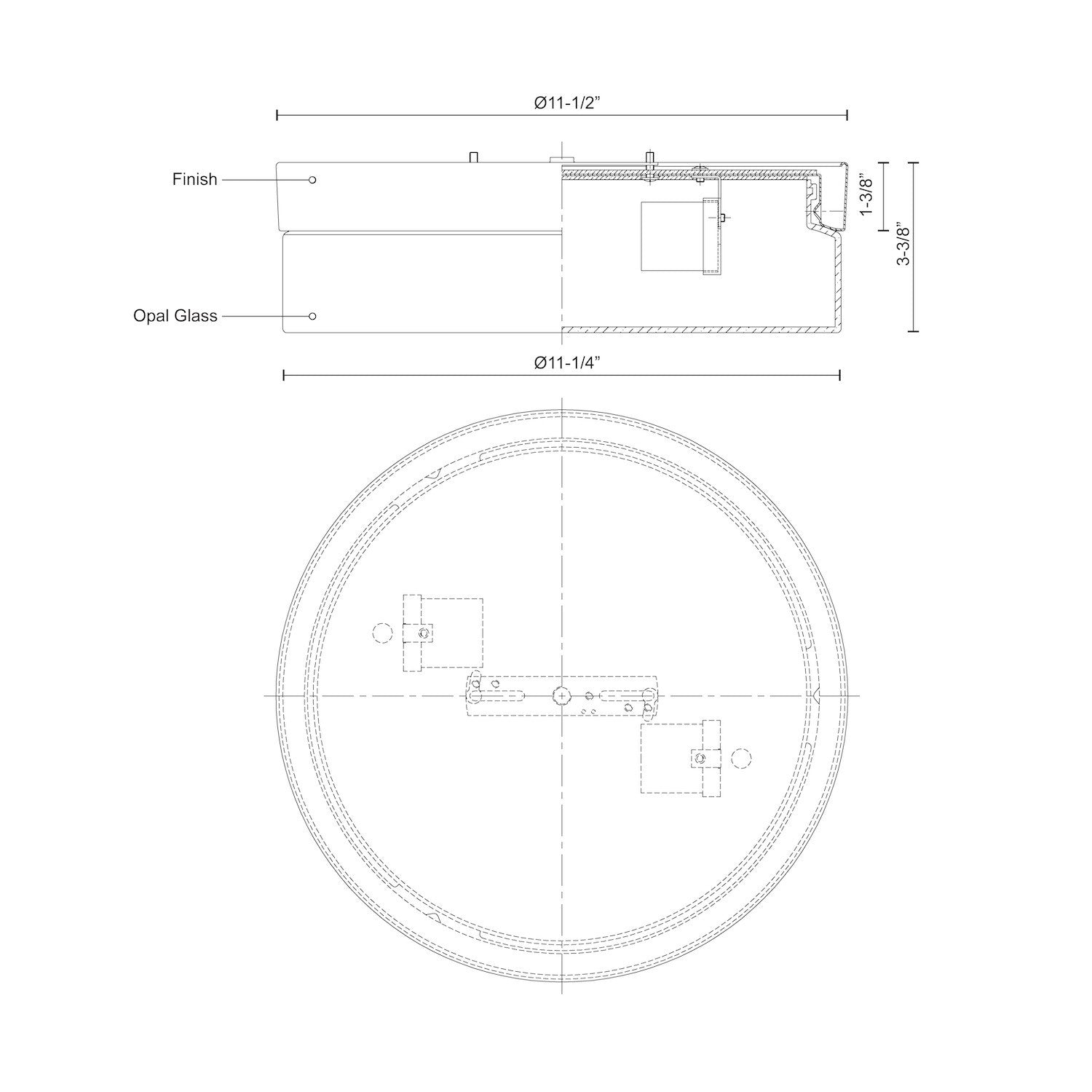 Lomita 12-in Steel Flush Mount
