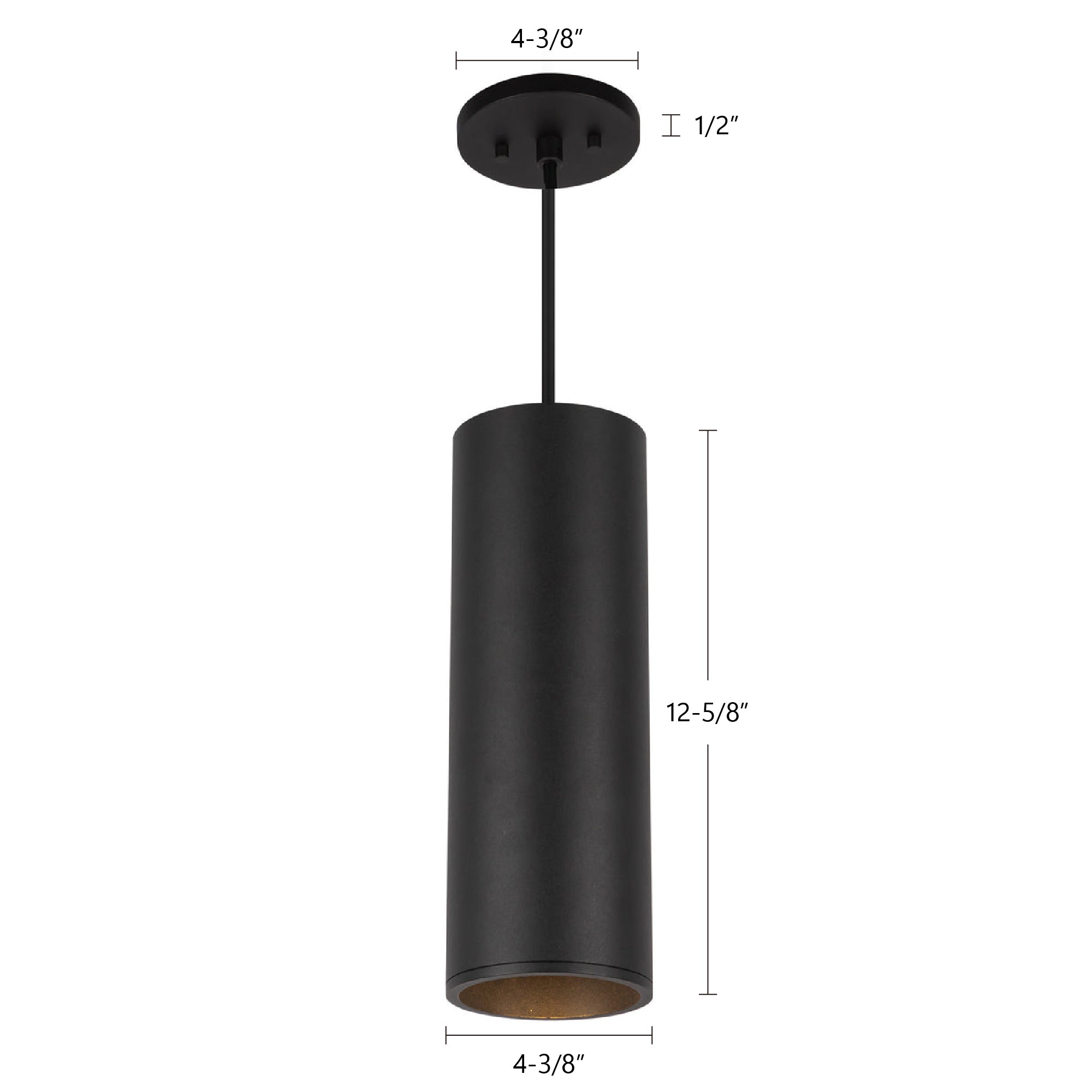 Lorna 13-in Tall Cylinder Damp-Rated LED Pendant (4-in Dia.)
