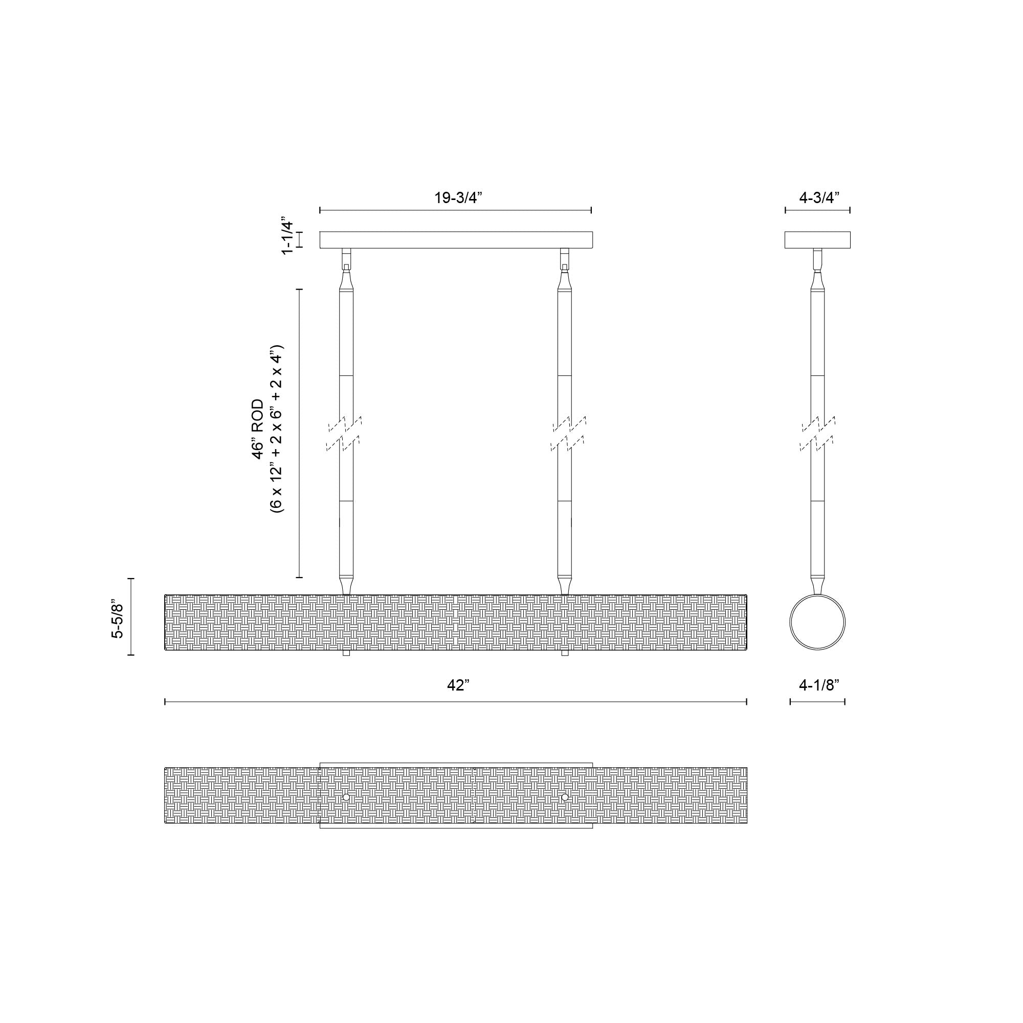 Maris 42-in Steel Linear Pendant