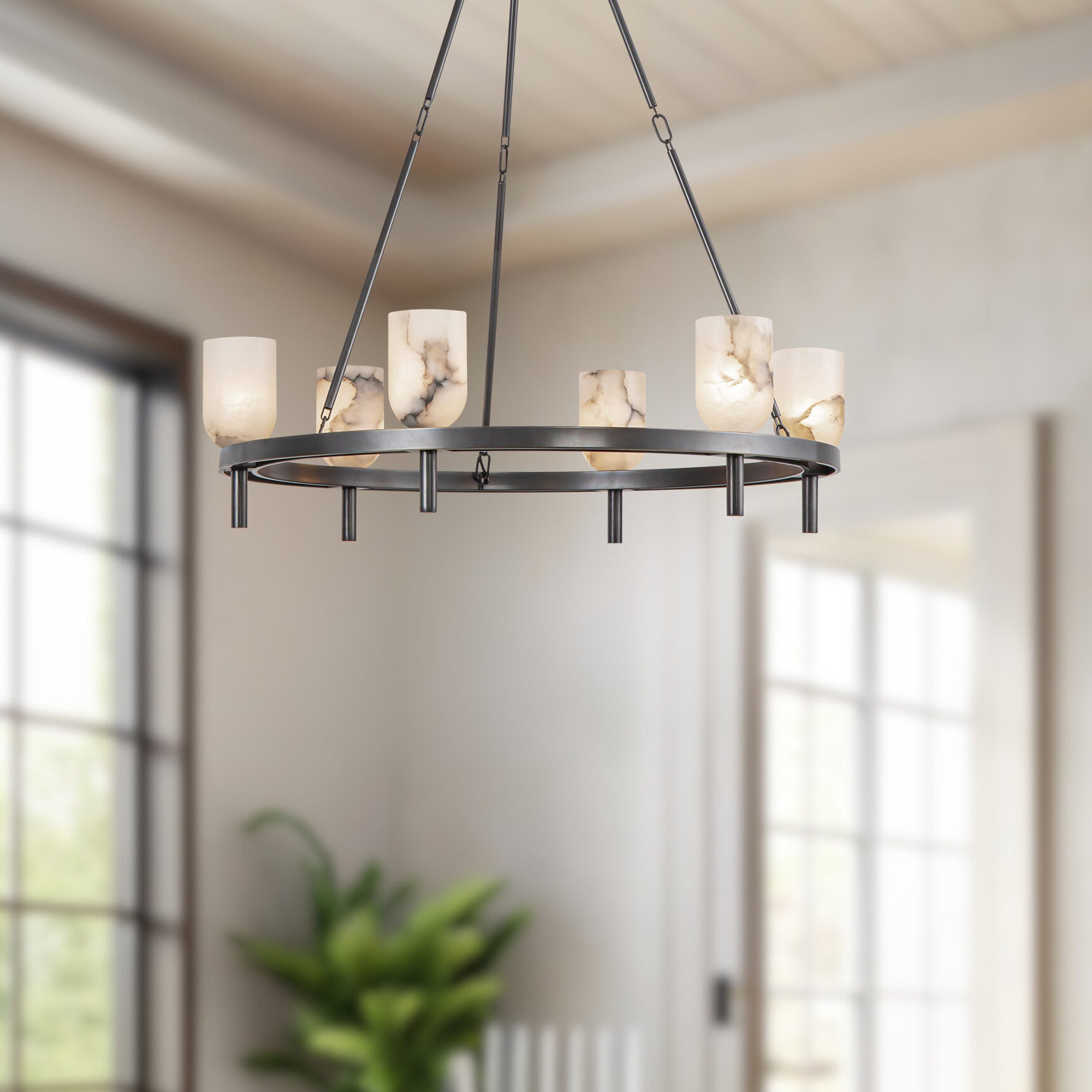 Lucian 32-in Steel Chandelier