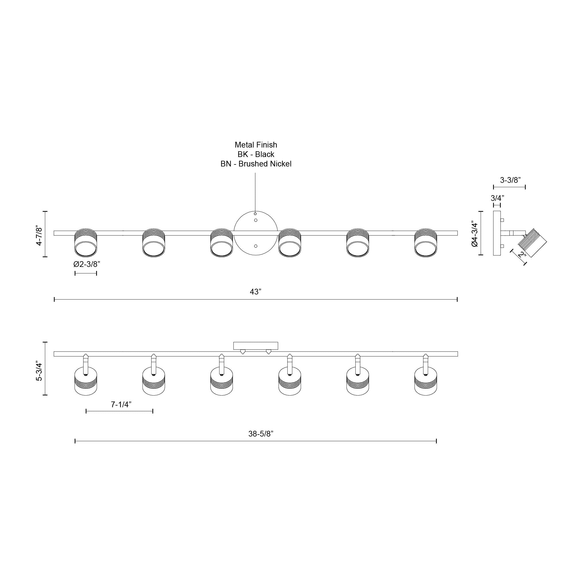 Lyra 43-in Steel Track Light