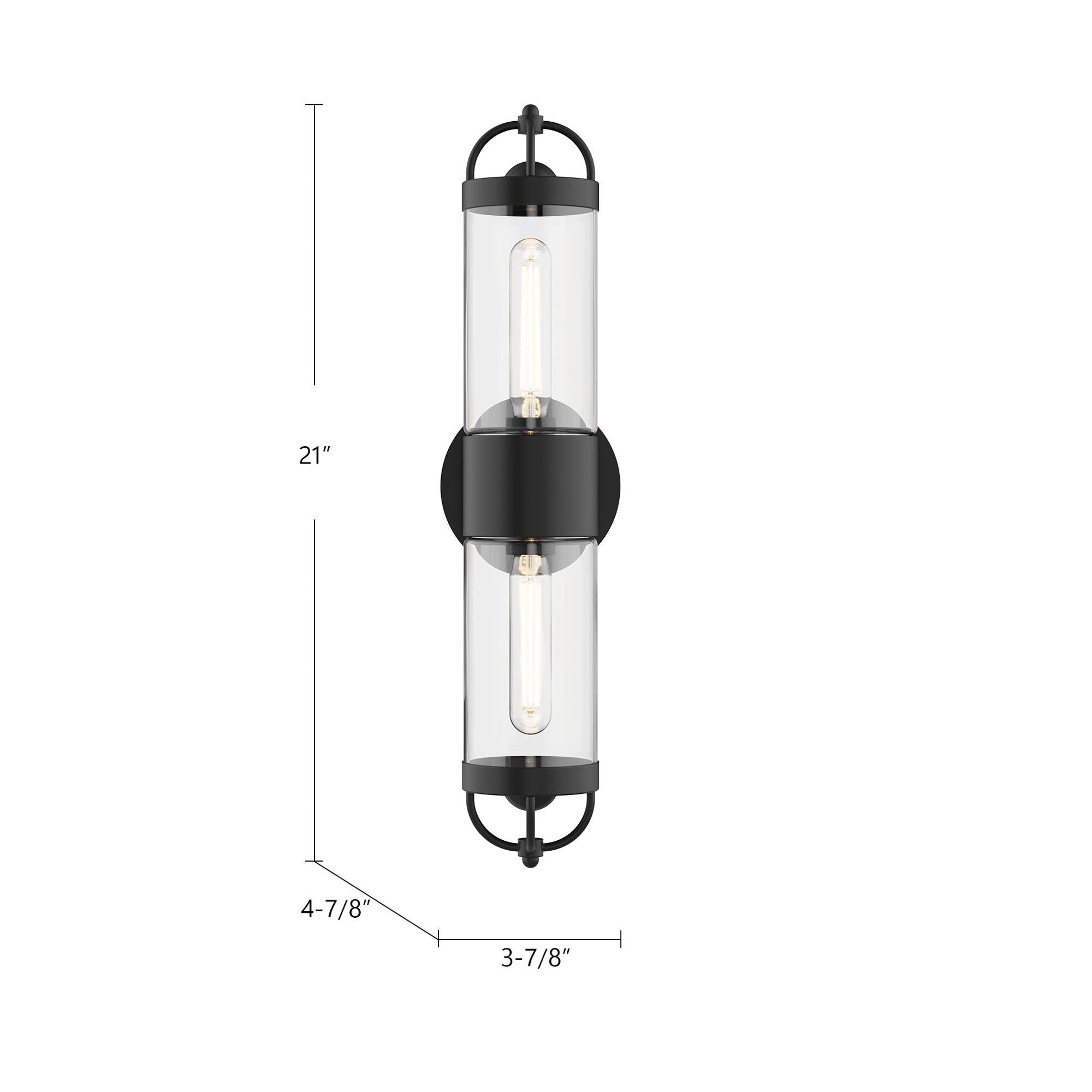 Lancaster 5-in 2 Lights Steel Vanity Light