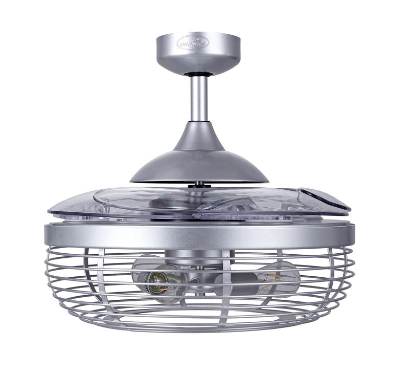 Carbondale 48 Inch 3 Light Silver Ceiling Fan with Retractable Blades