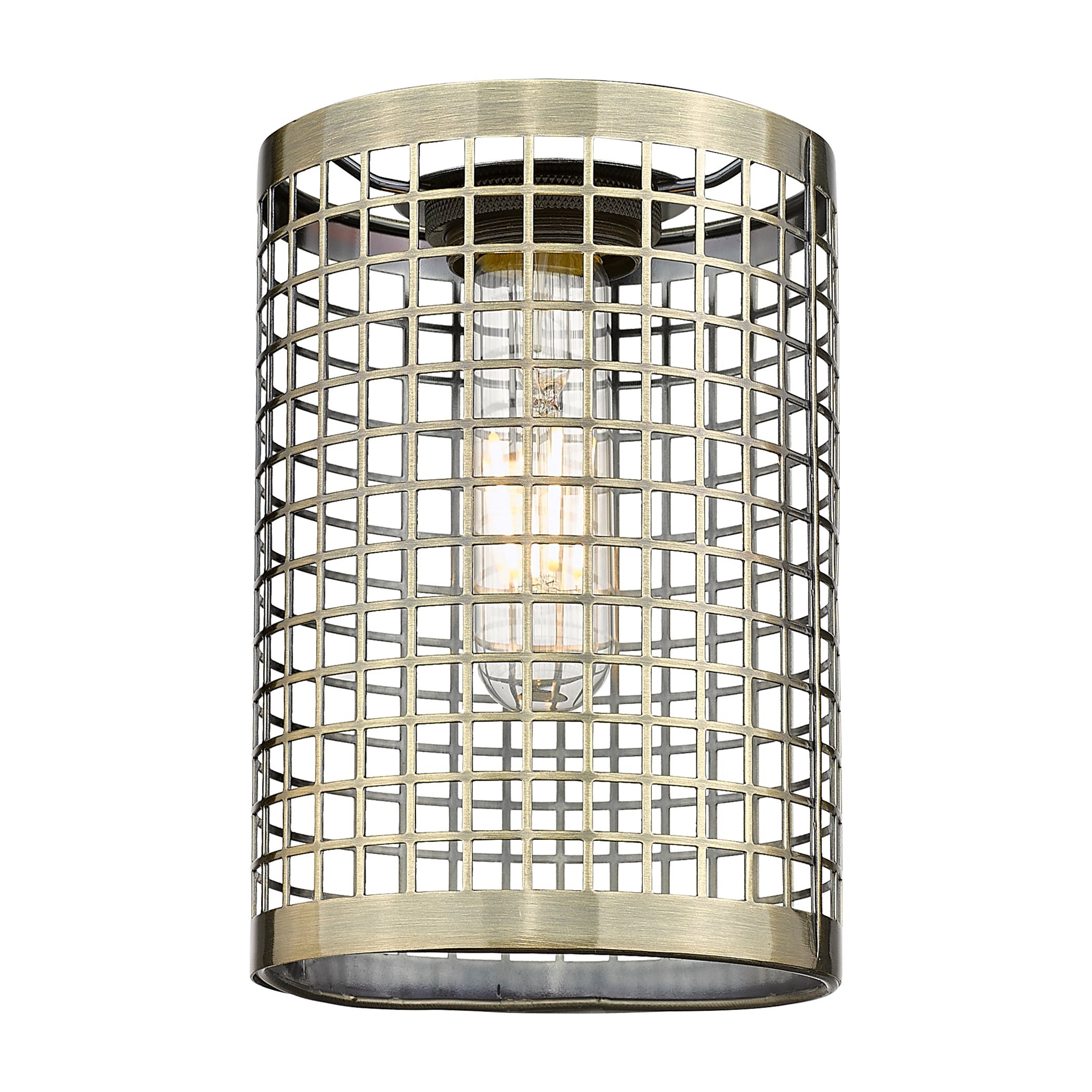 Downtown Urban Metal Shade Antique Brass Steel