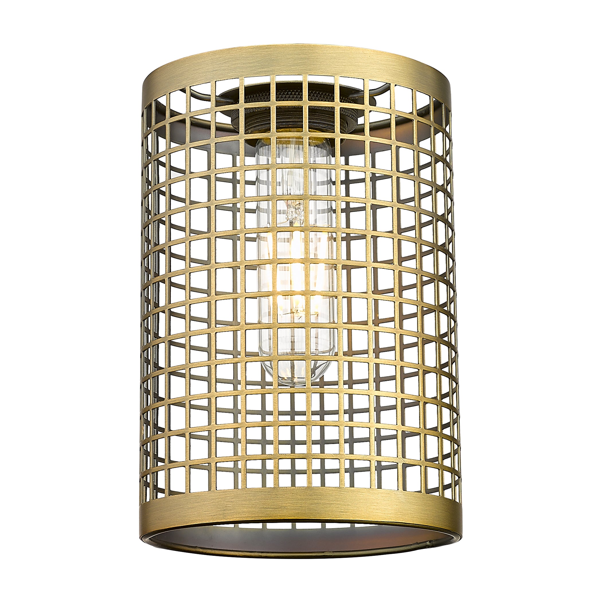 Downtown Urban Metal Shade Antique Brass Steel