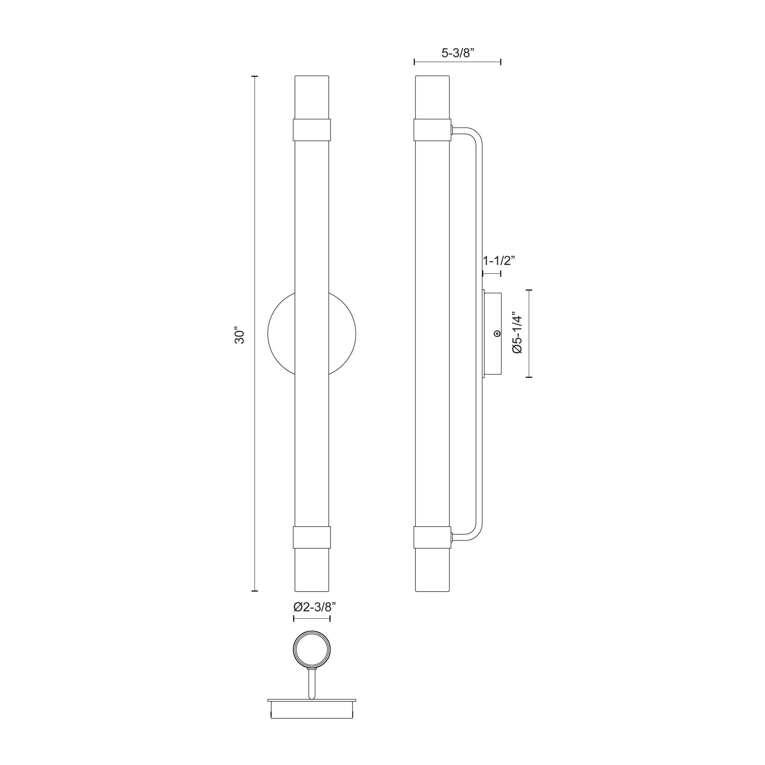 Madison 30-in Aluminum Vanity Light