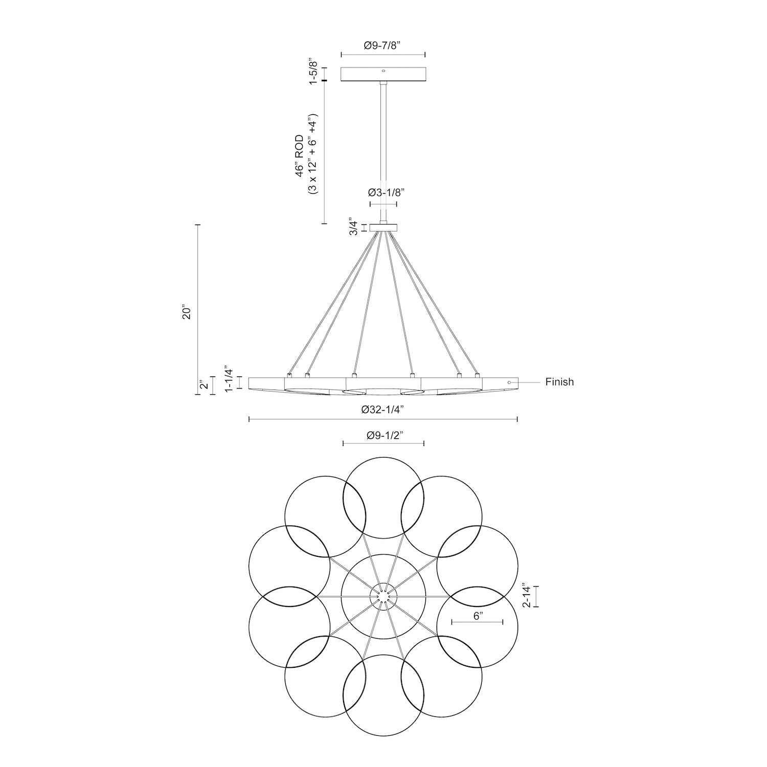 Maestro 33-in Steel Chandelier