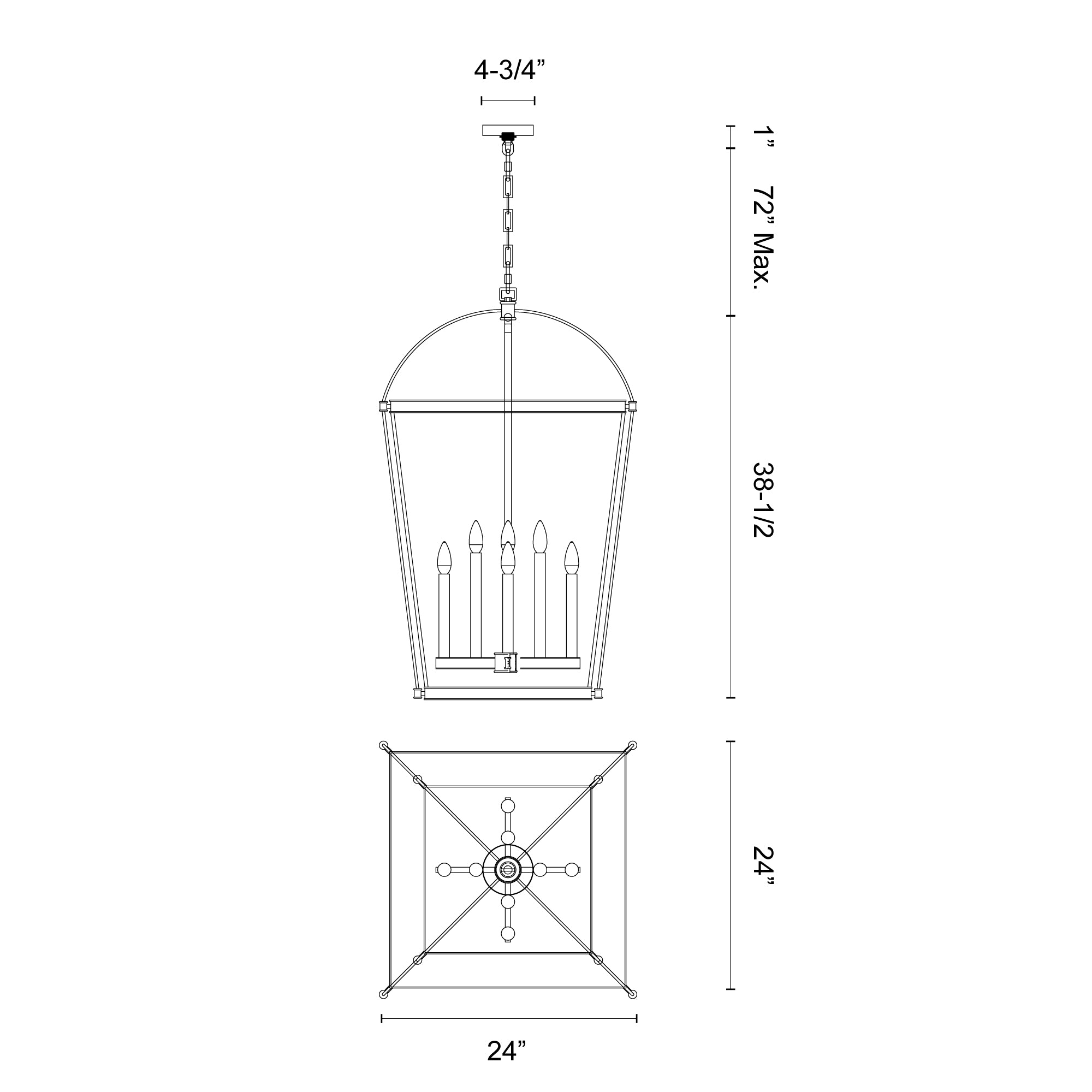 Manor 24-in Steel Pendant