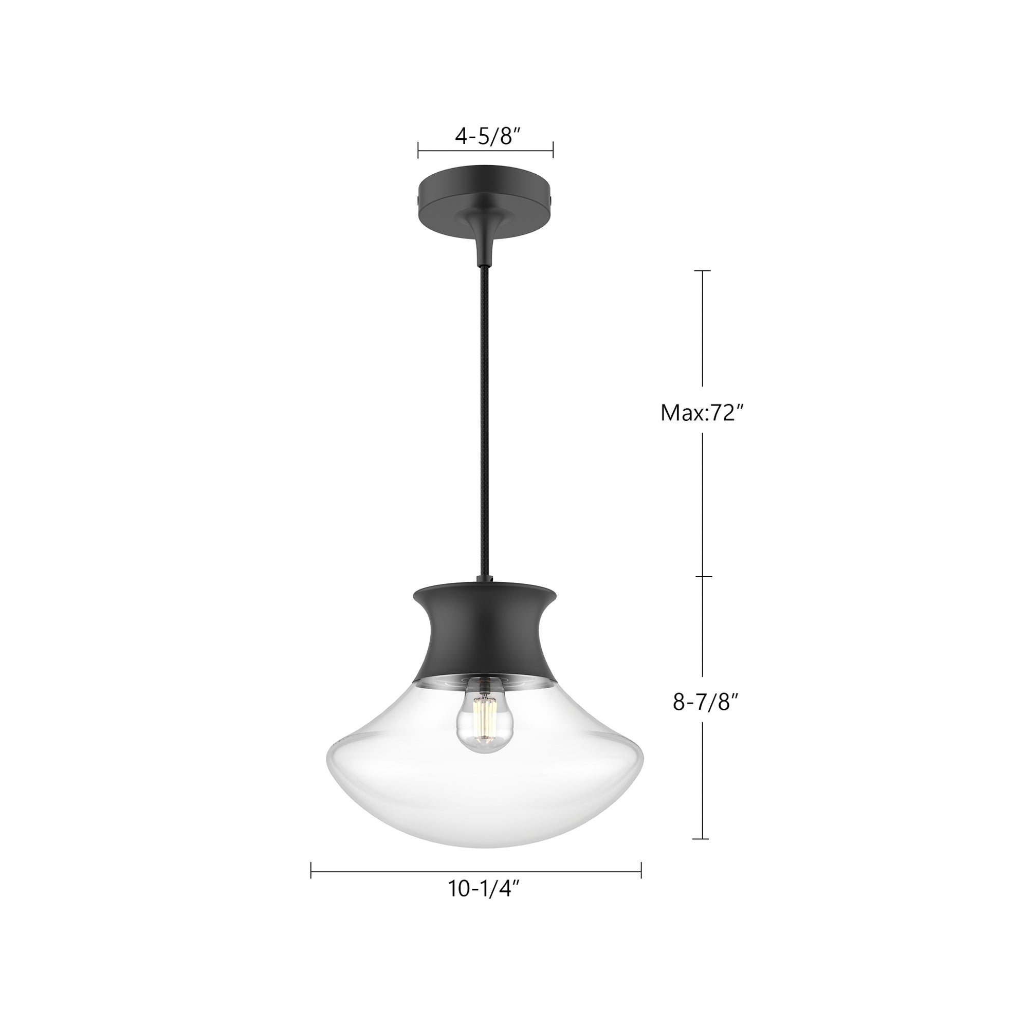 Marcel 11-in Steel Pendant