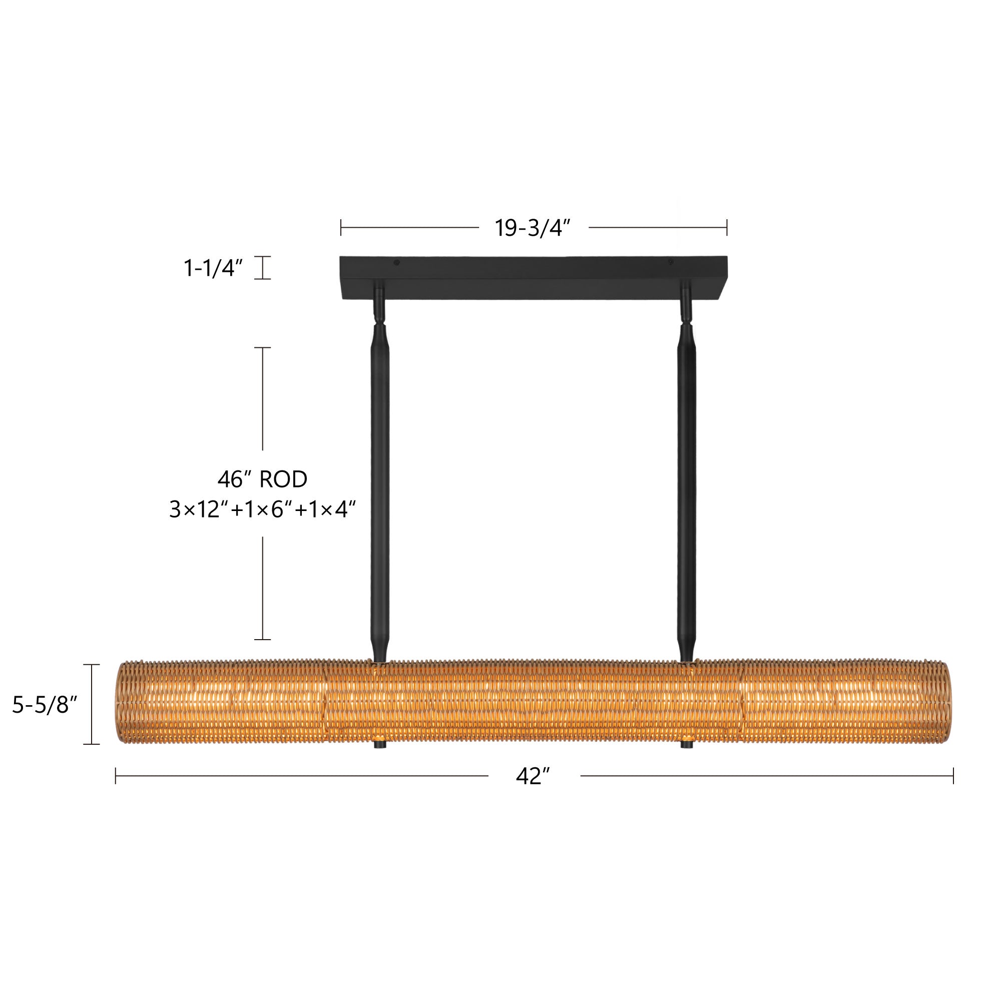 Maris 42-in Steel Linear Pendant