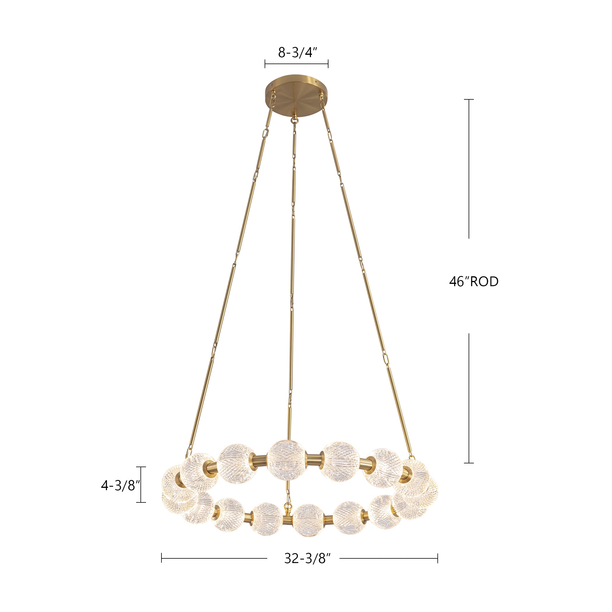 Marni 32-in Aluminum Chandelier