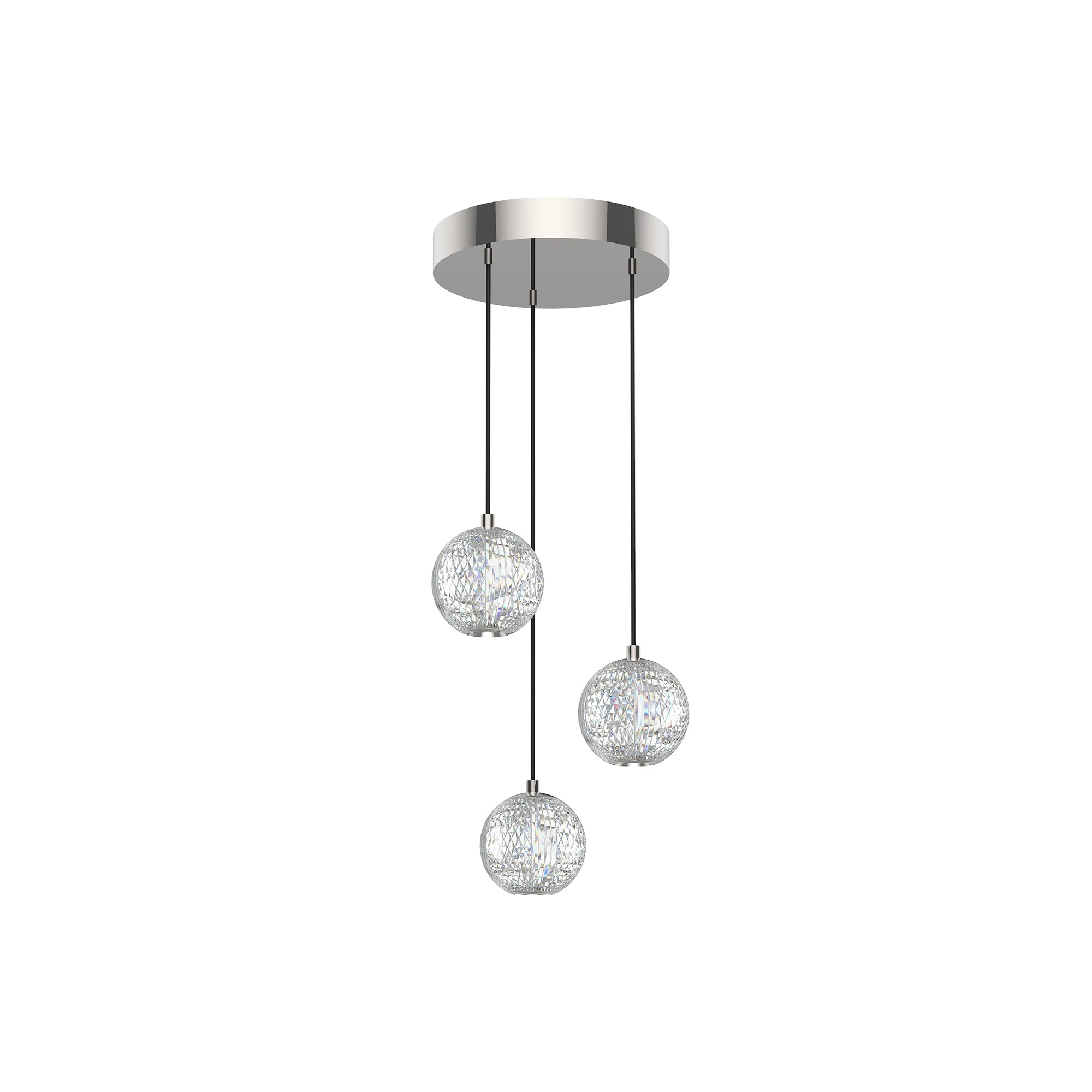 Marni 3 Light Aluminum Multi Pendant